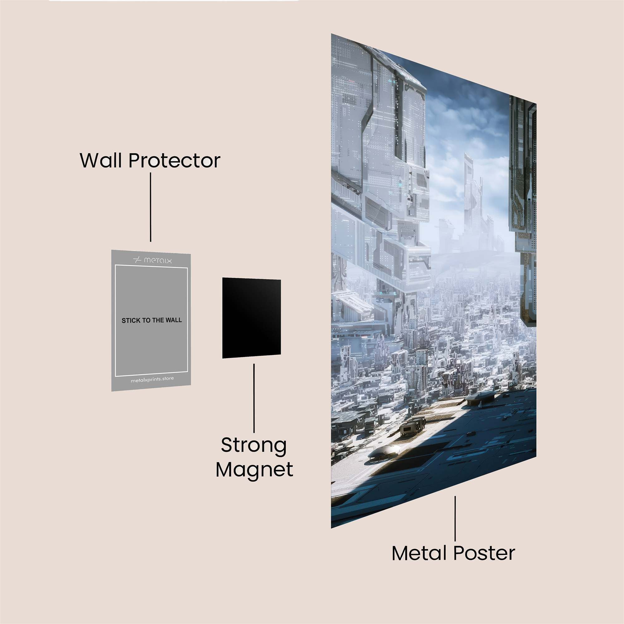 Futuristic Serenity Safe Wall Magnetic / M