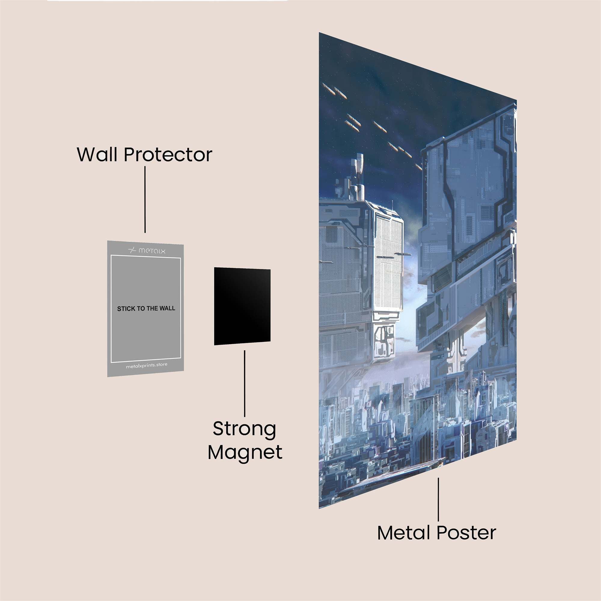 Futuristic Titans Safe Wall Magnetic / M