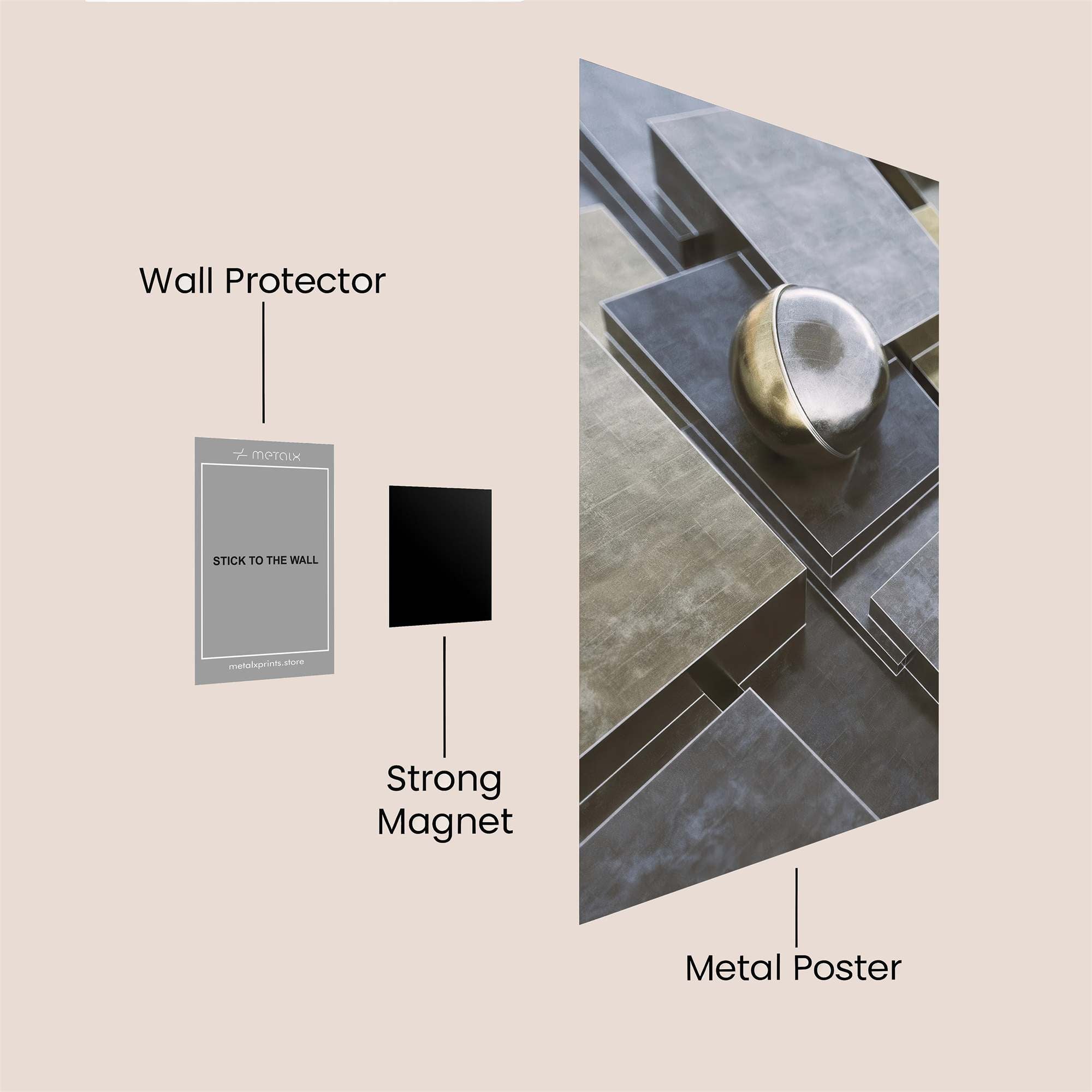 Metallic Harmony Safe Wall Magnetic / M