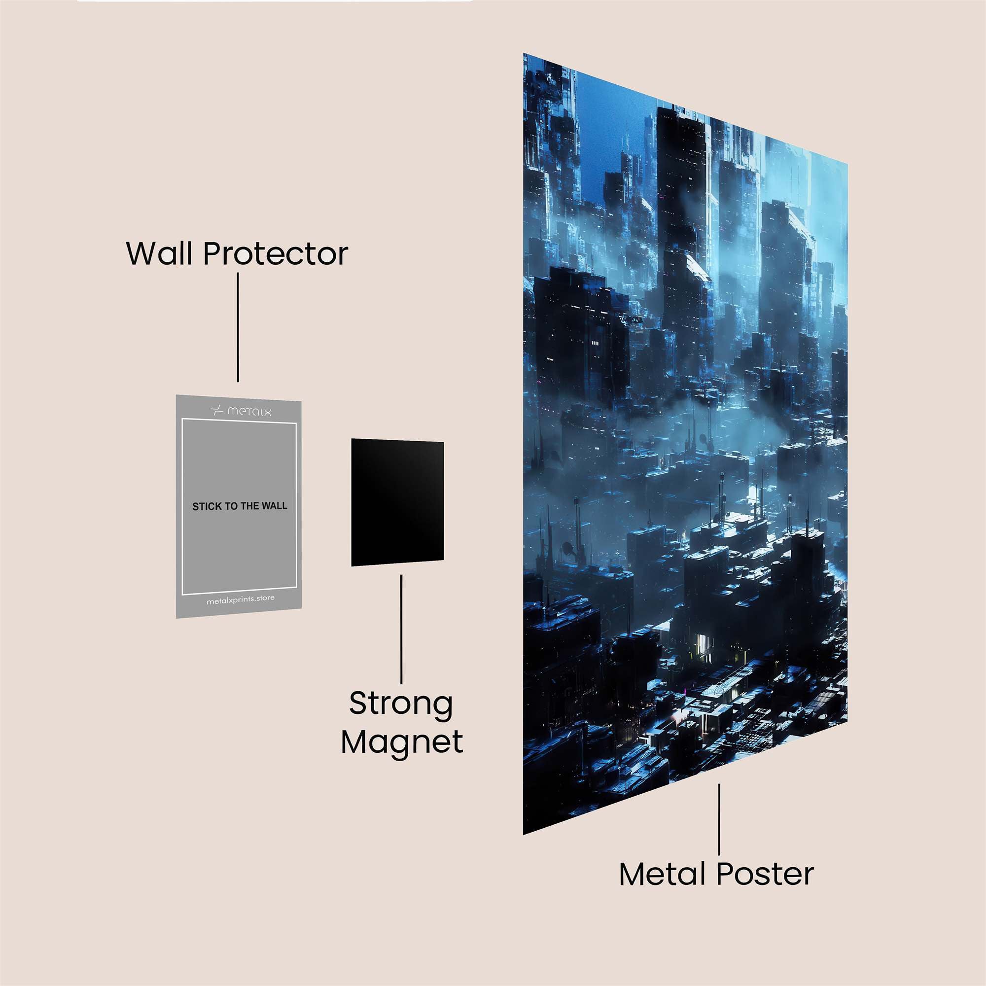 Futuristic Serenity Safe Wall Magnetic / M
