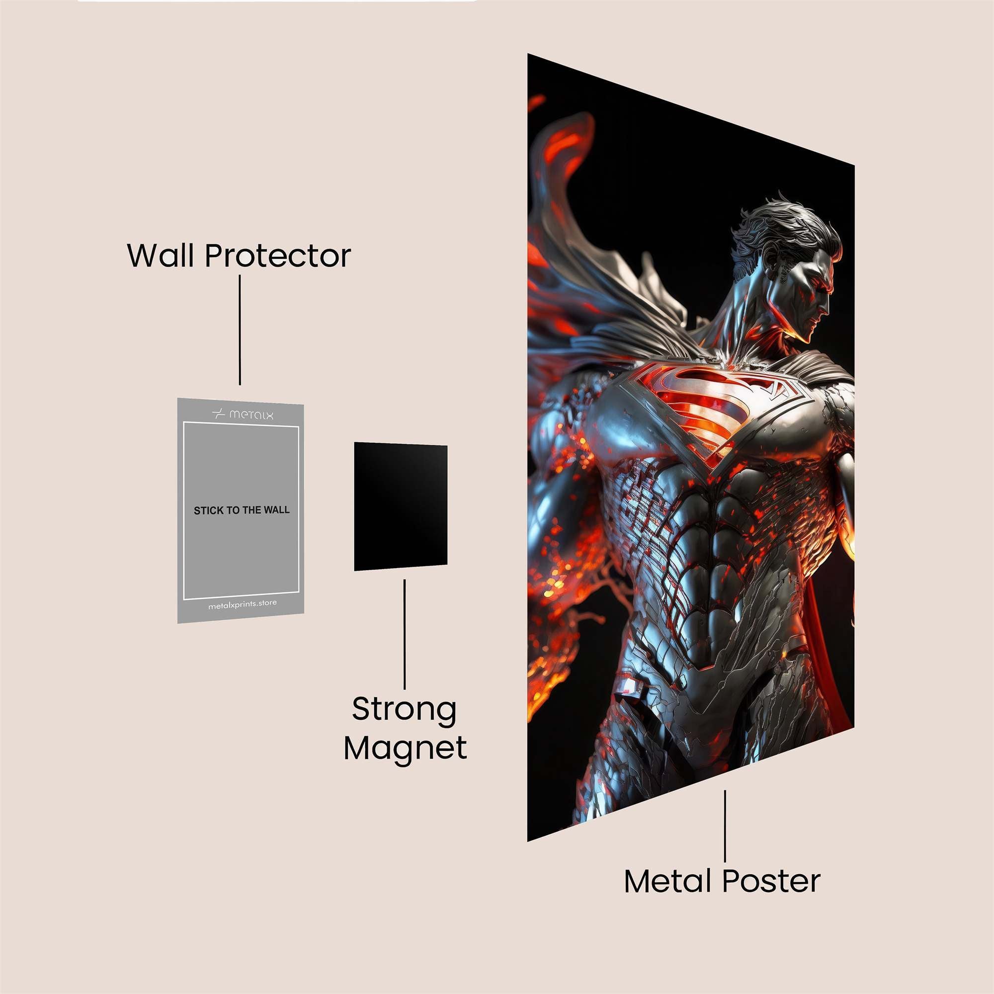 Superman Inferno Safe Wall Magnetic / M