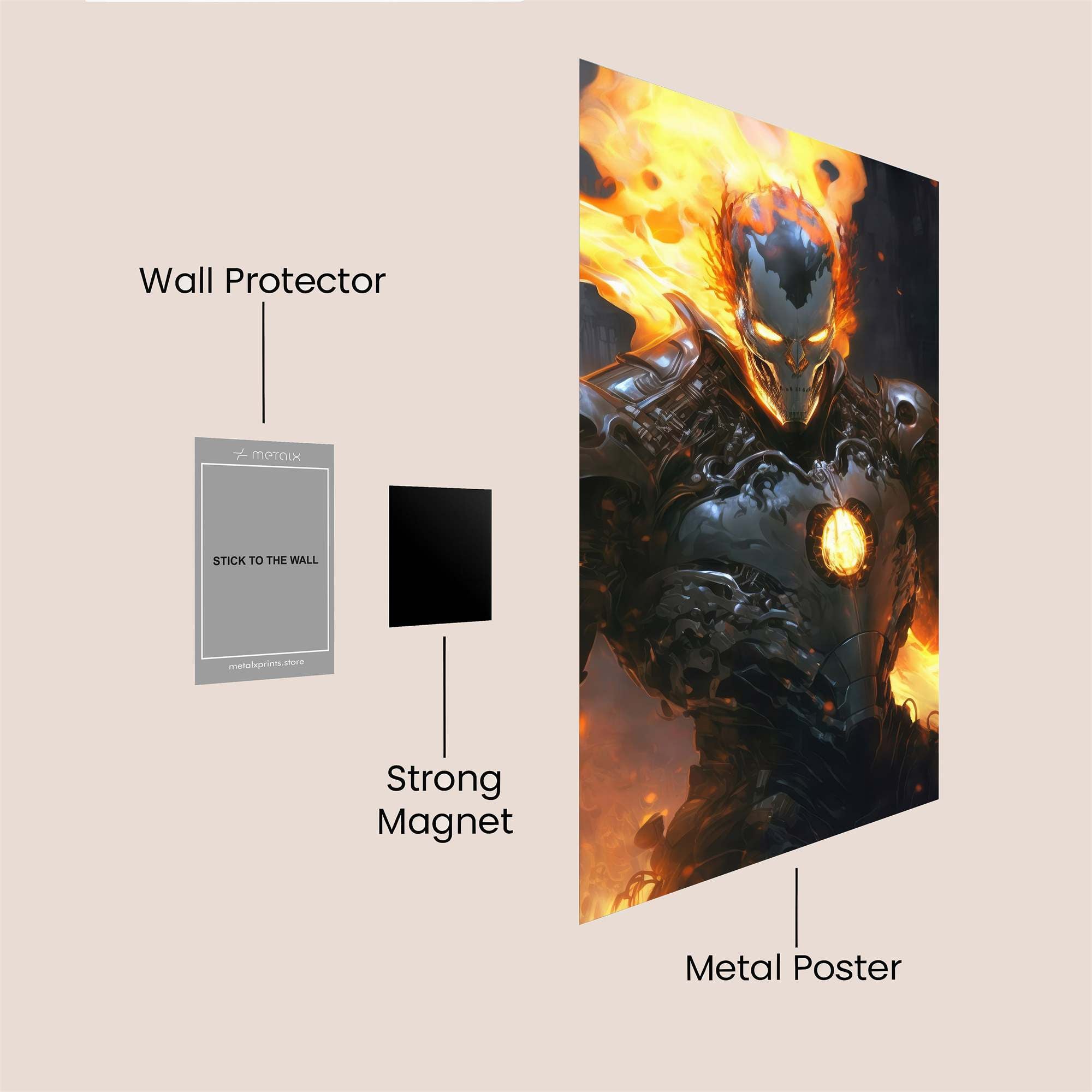 Inferno Warrior Safe Wall Magnetic / M