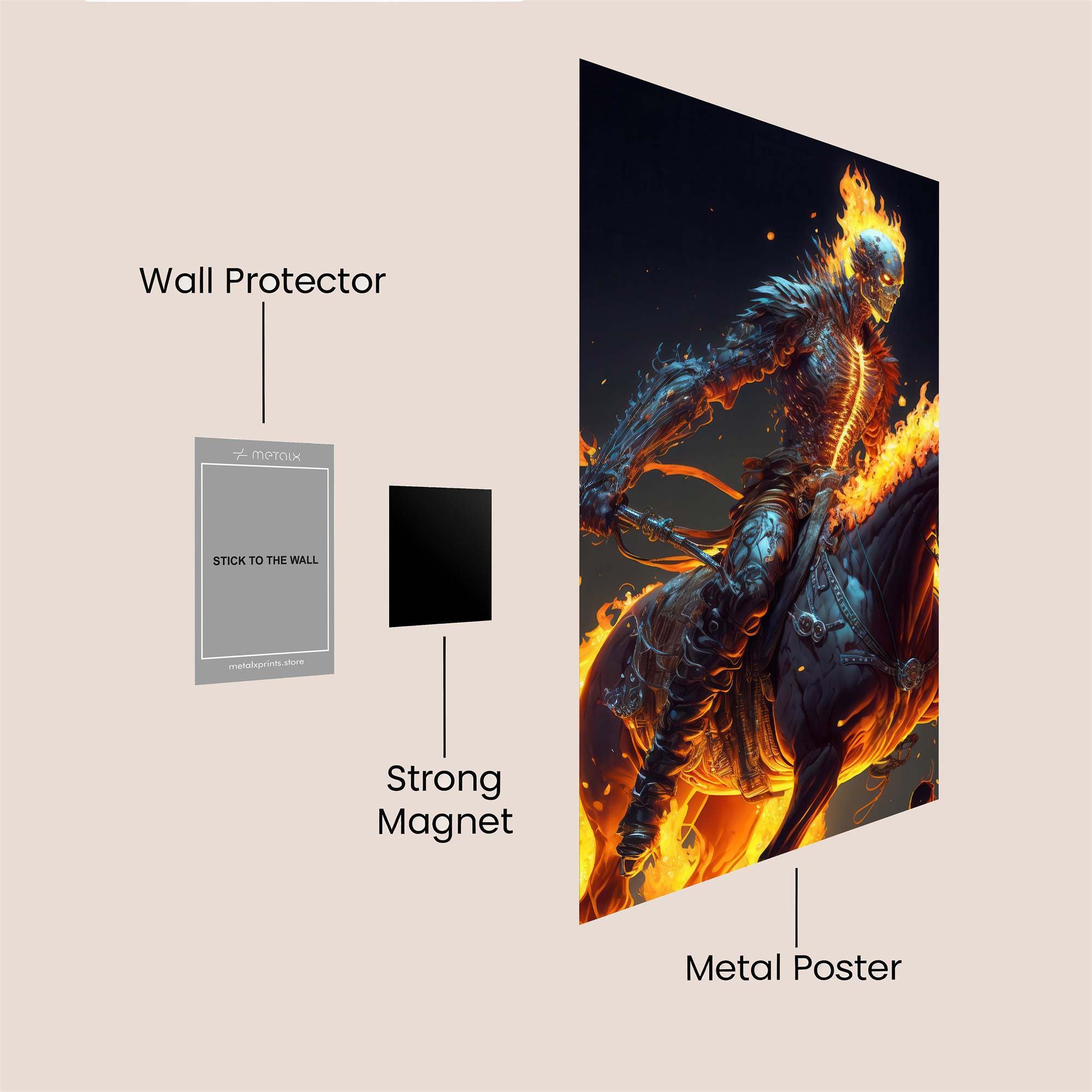 Flaming Spirit Safe Wall Magnetic / M