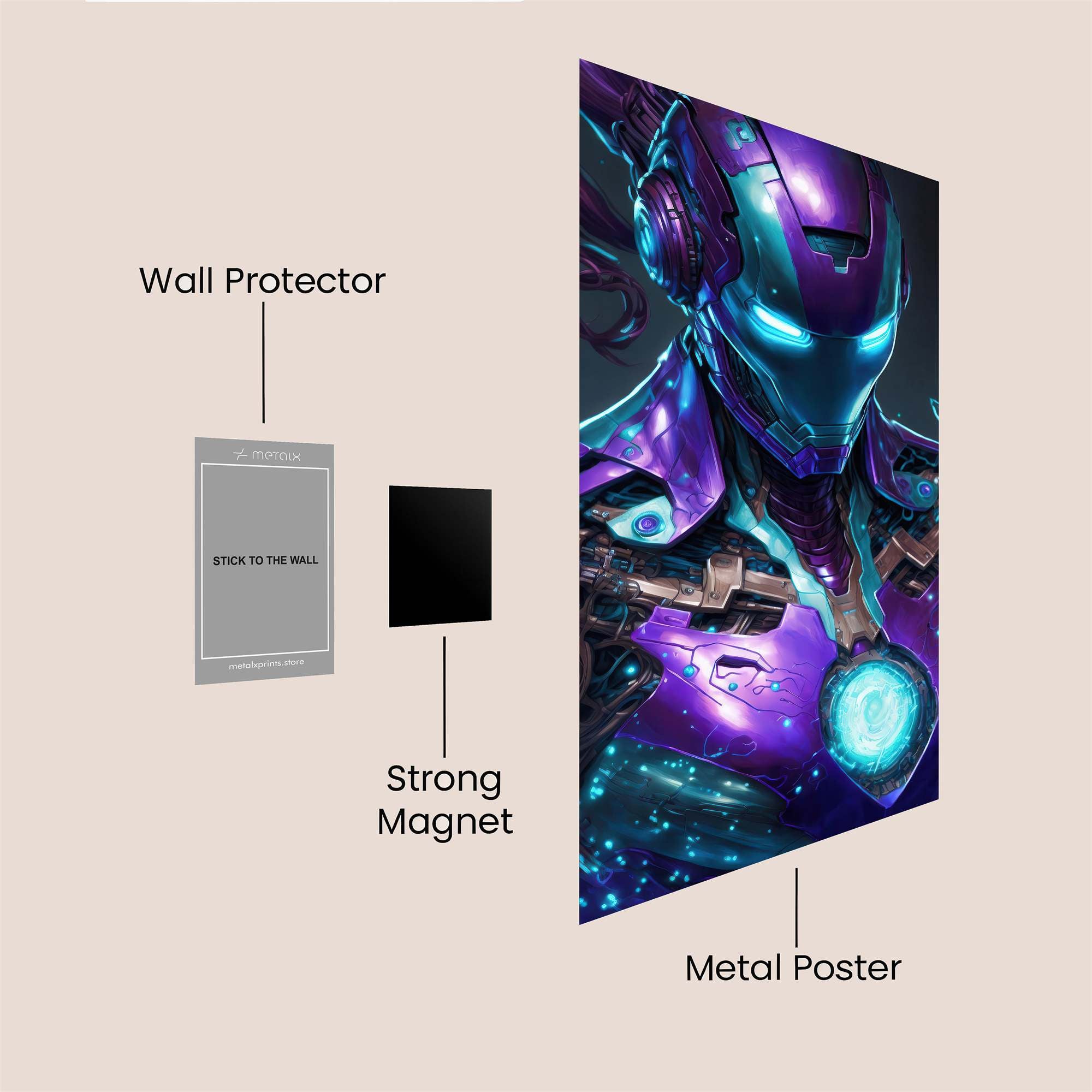 Neon Sentinel Safe Wall Magnetic / M