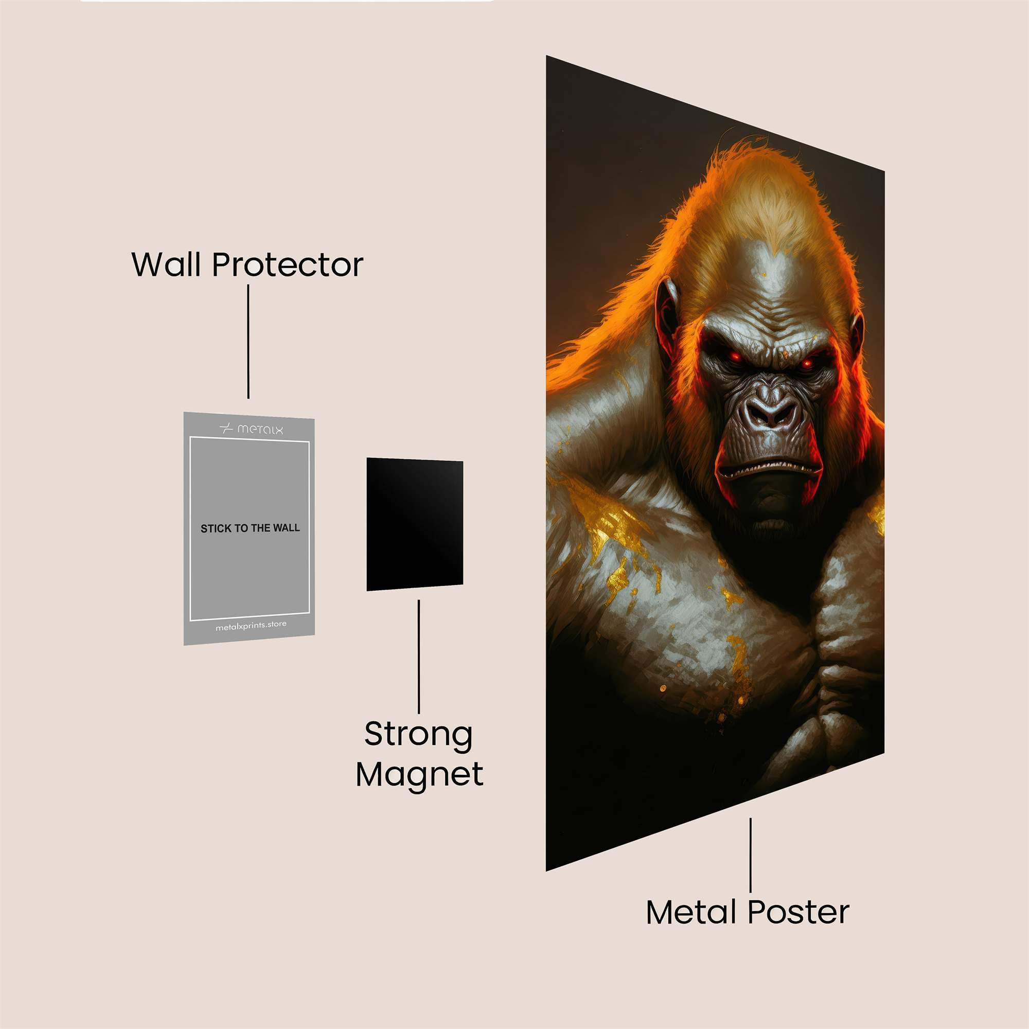 Gorilla Fury Safe Wall Magnetic / M