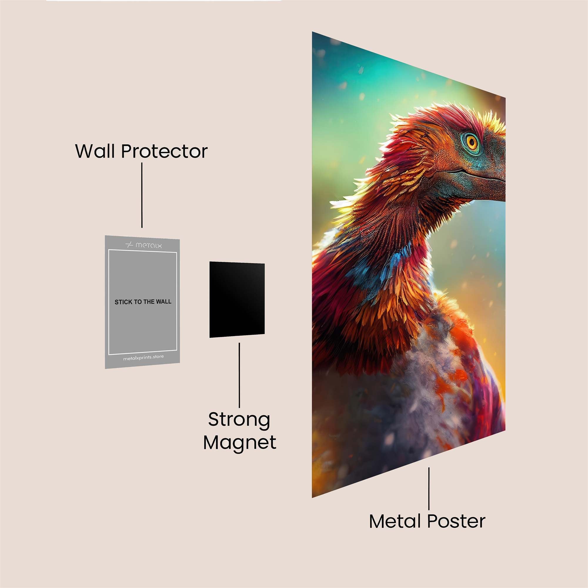 Dinosaur Vividness Safe Wall Magnetic / M