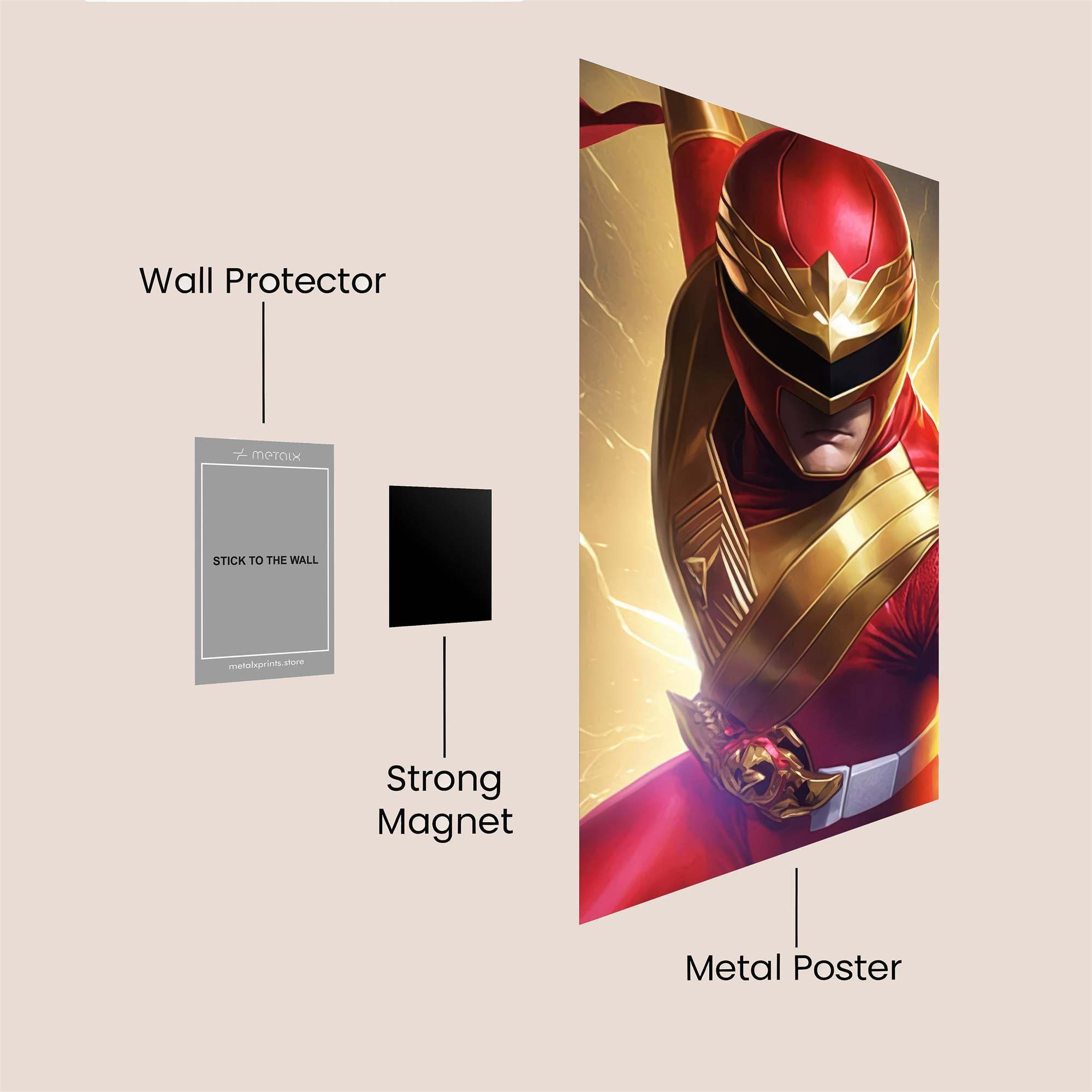 Red Lightning Safe Wall Magnetic / M