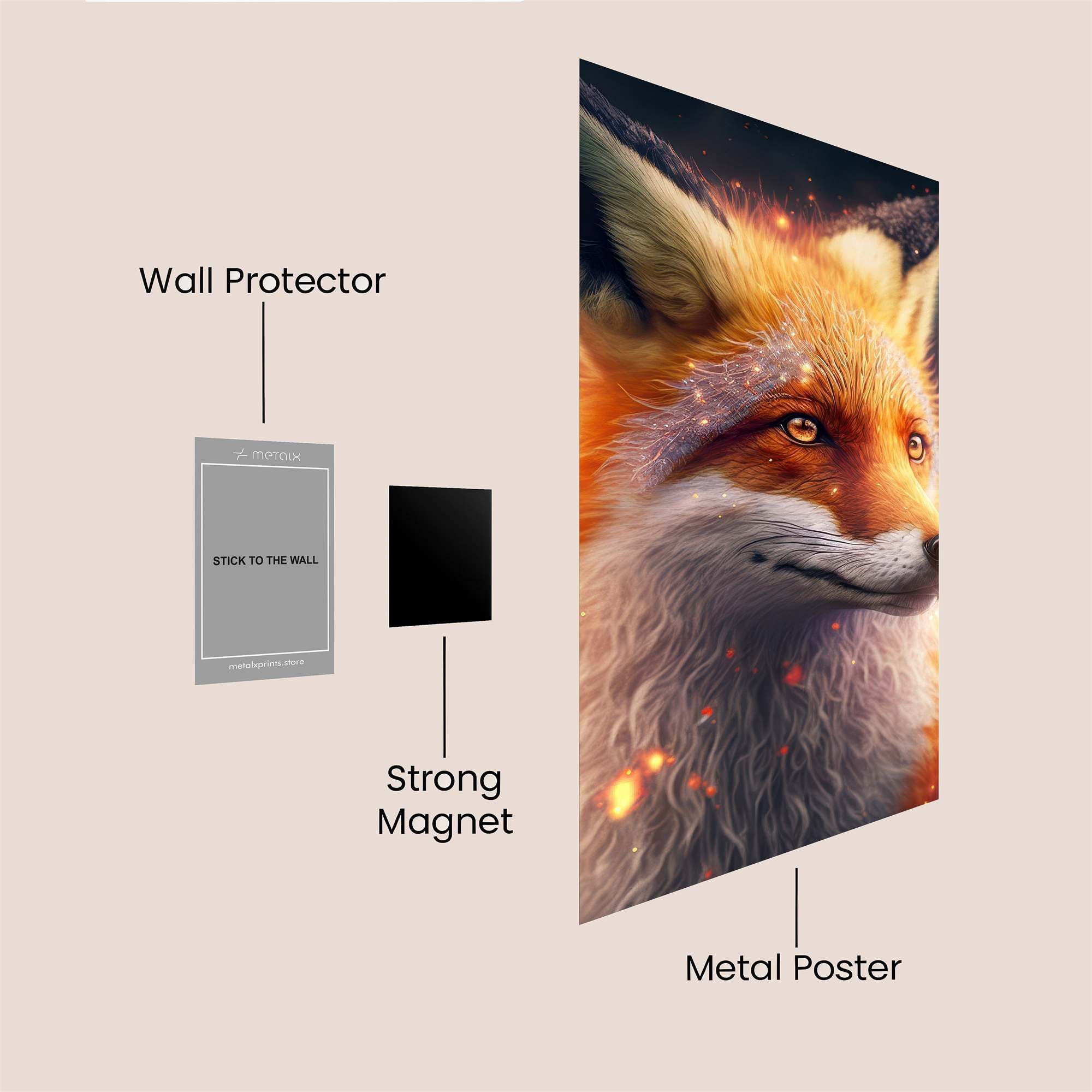 Inferno Fox Safe Wall Magnetic / M