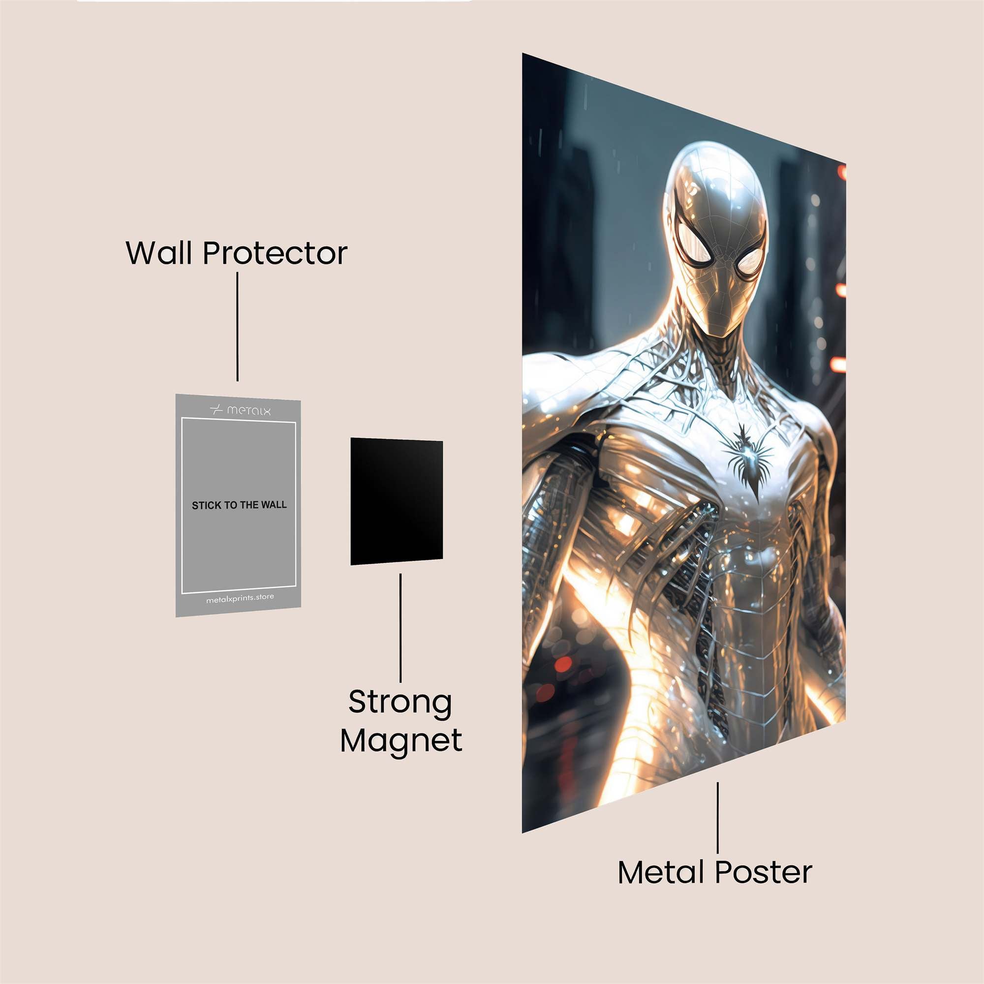 Spider-Man Luminosity Safe Wall Magnetic / M