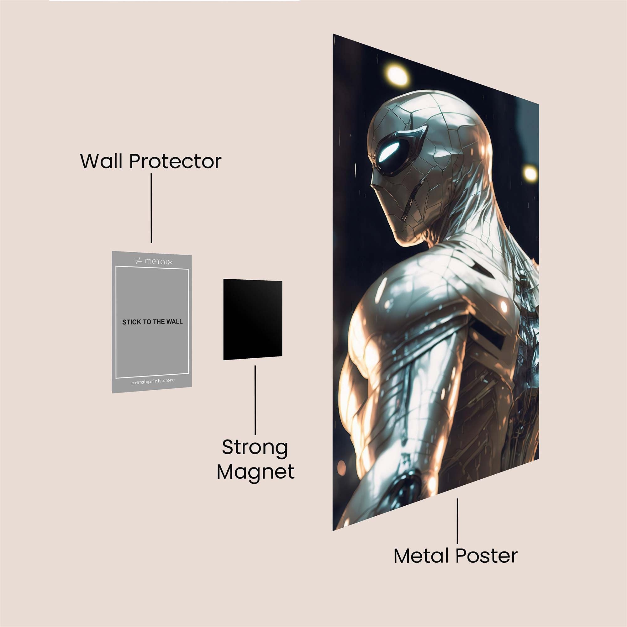 Spidey Metallic Safe Wall Magnetic / M