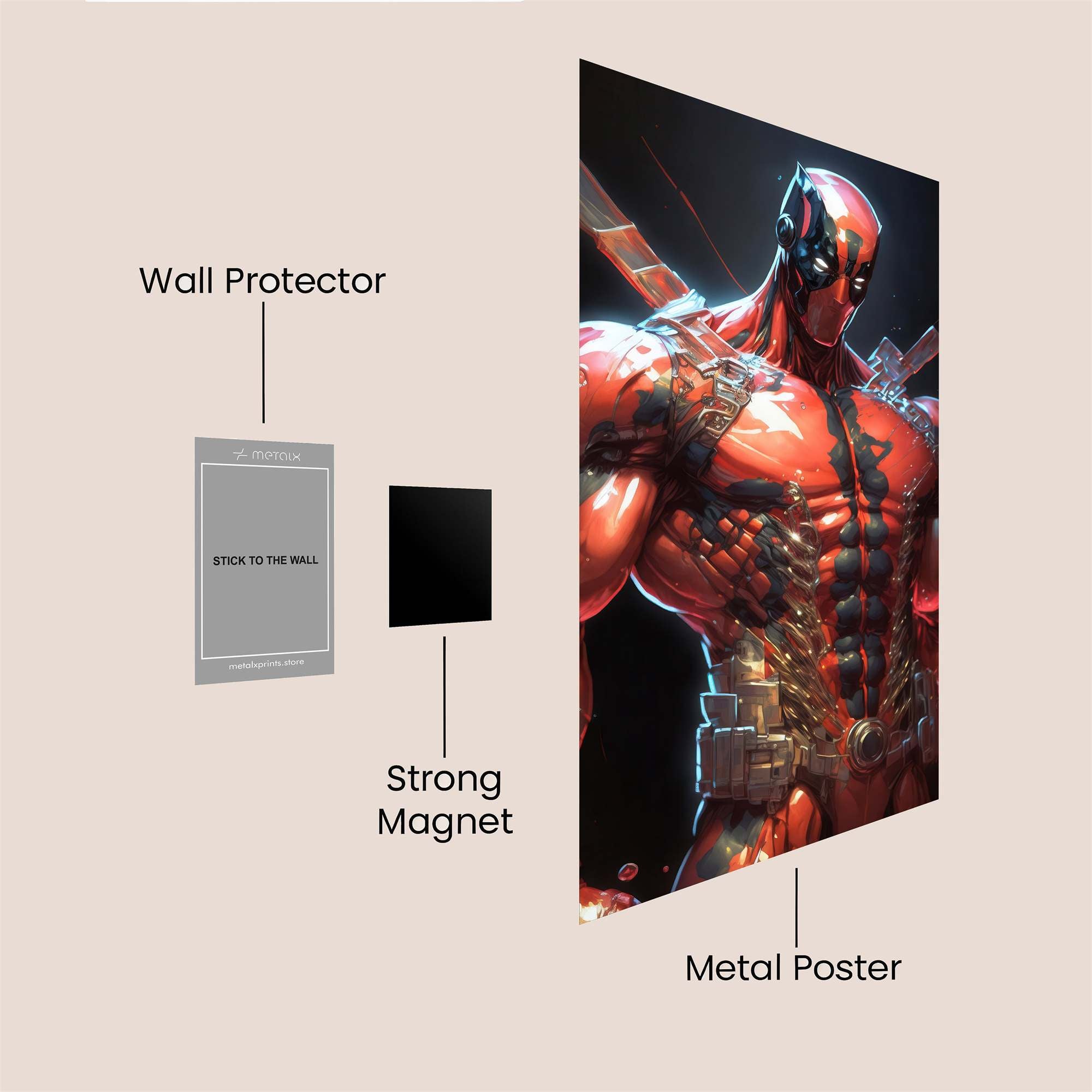 Deadpool Unleashed Safe Wall Magnetic / M