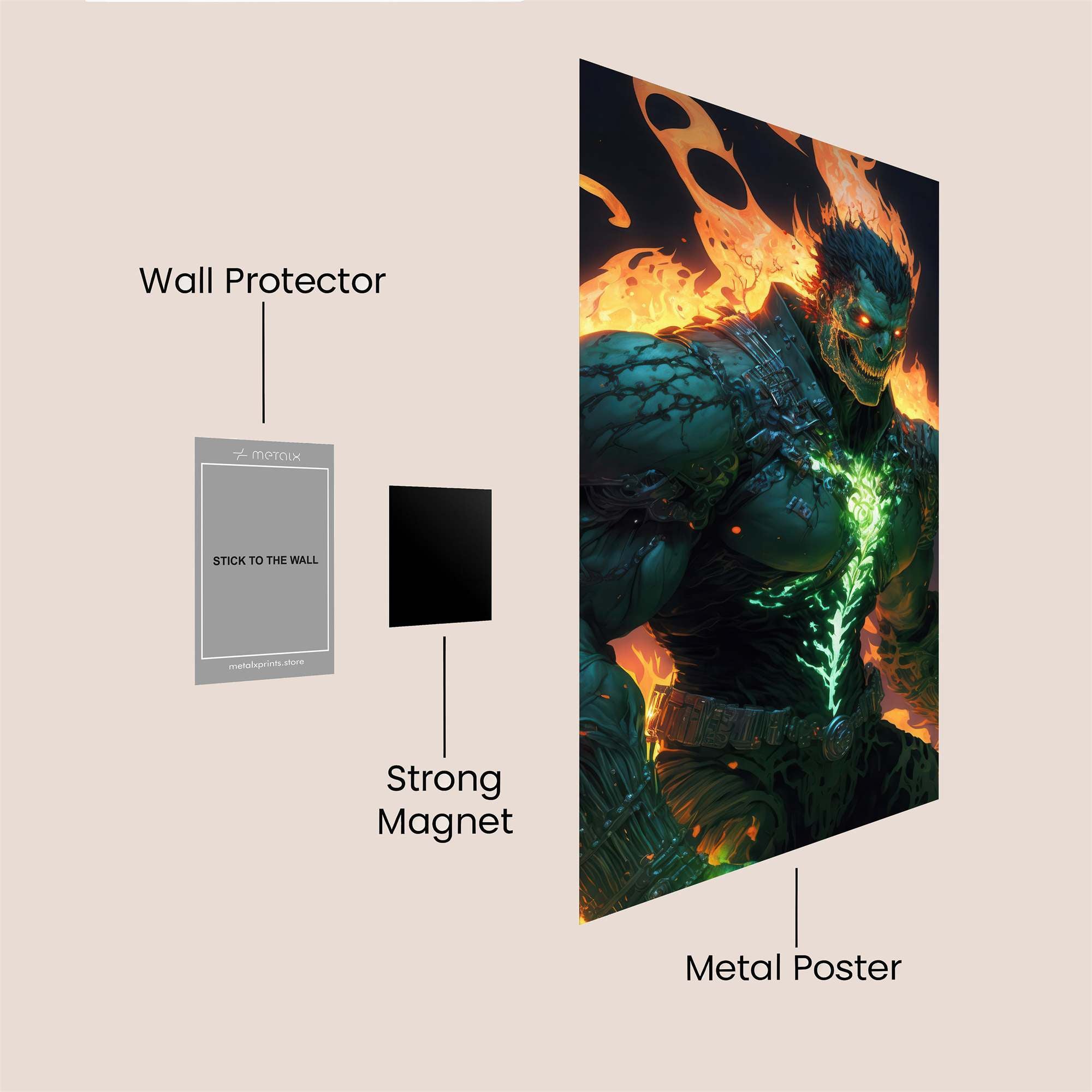 Inferno Warrior Safe Wall Magnetic / M