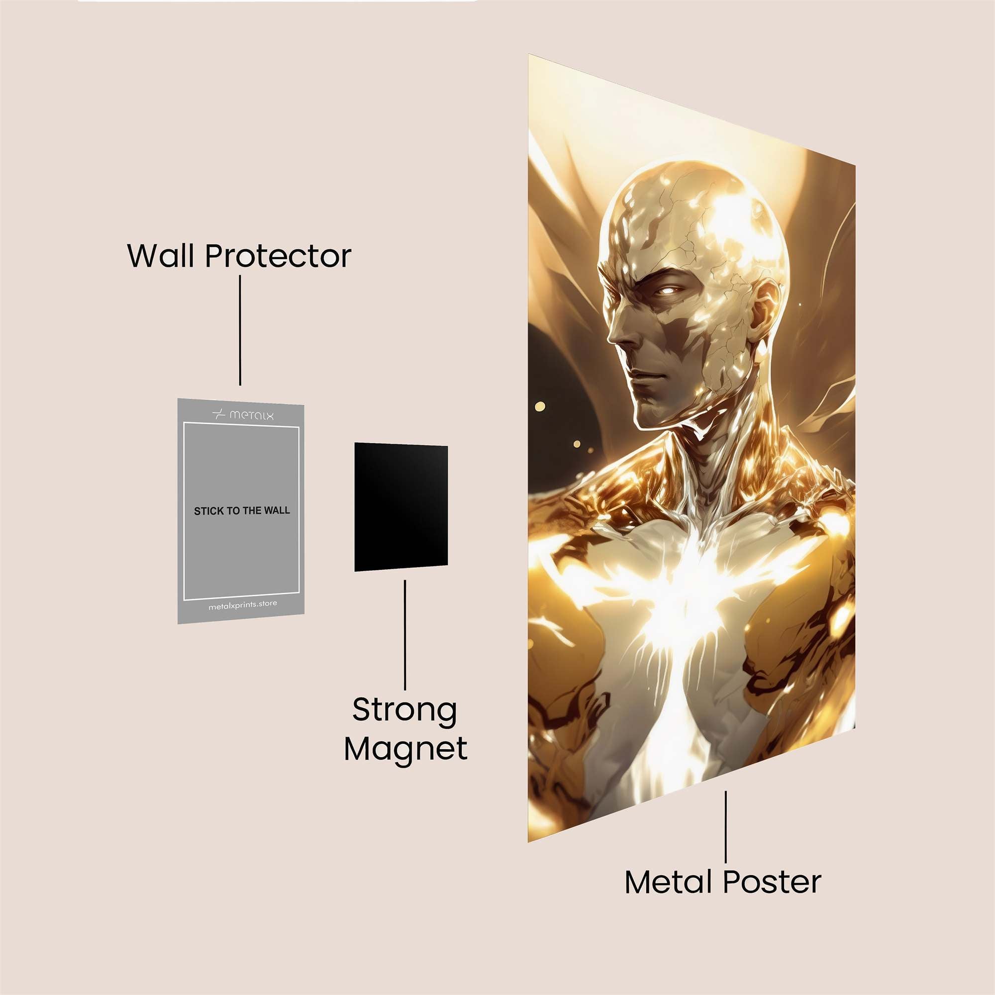 Golden Luminescence Safe Wall Magnetic / M