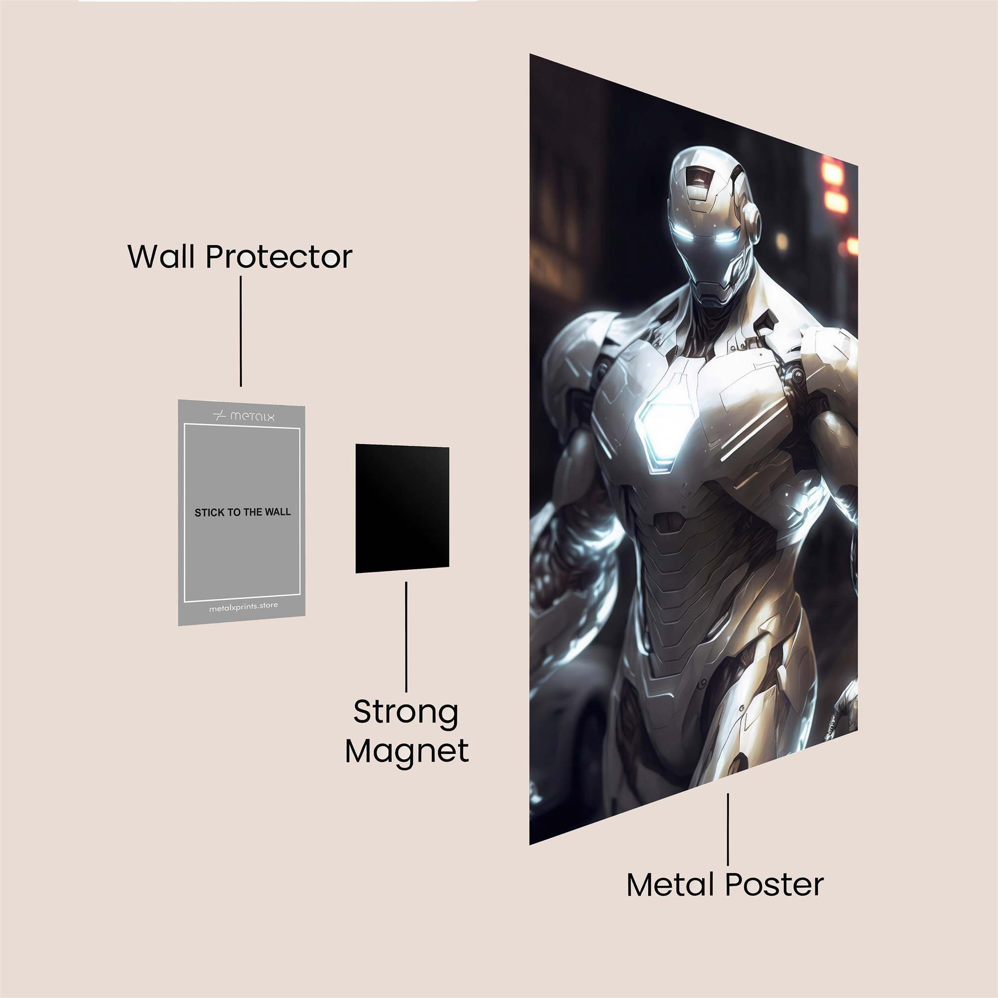 Metallic Vigilance Safe Wall Magnetic / M