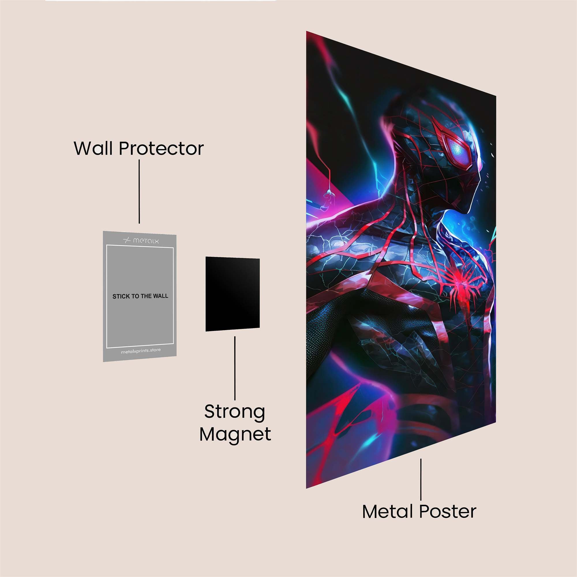 Spider-Energy Surge Safe Wall Magnetic / M