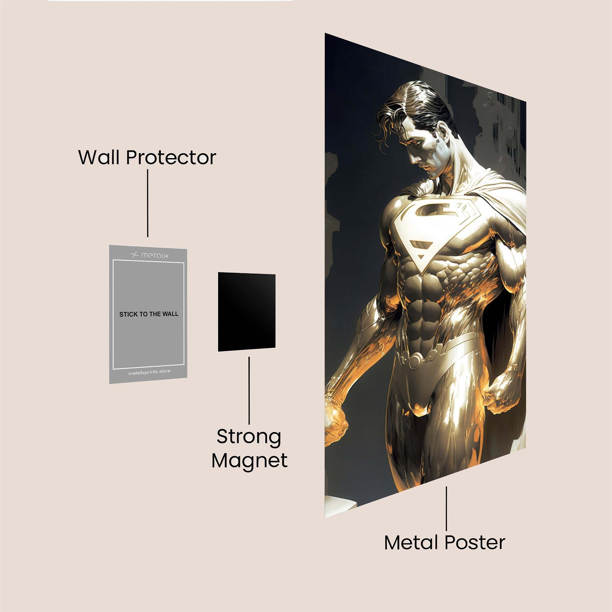 Superman Luminescence Safe Wall Magnetic / M