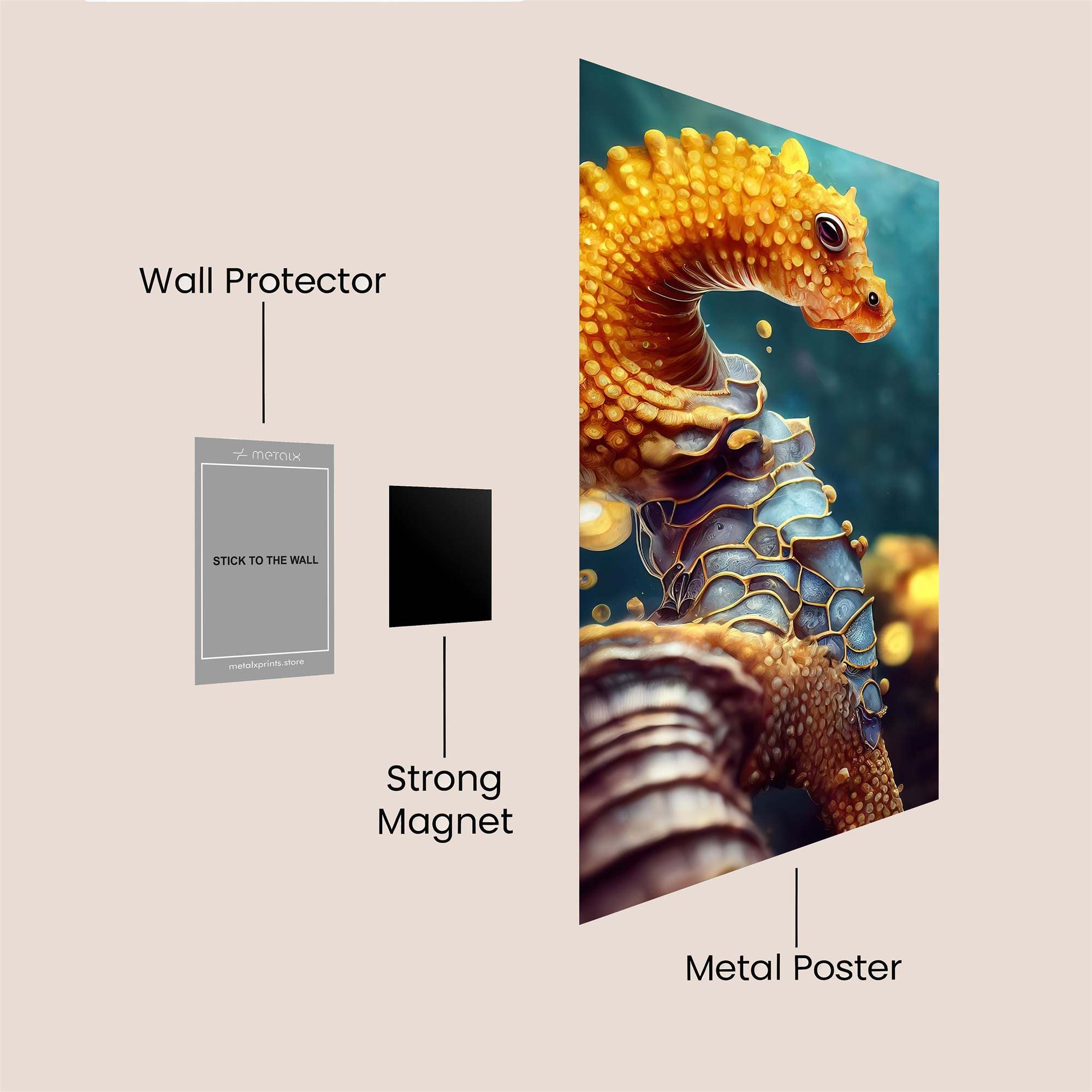 Seahorse Serenity Safe Wall Magnetic / M