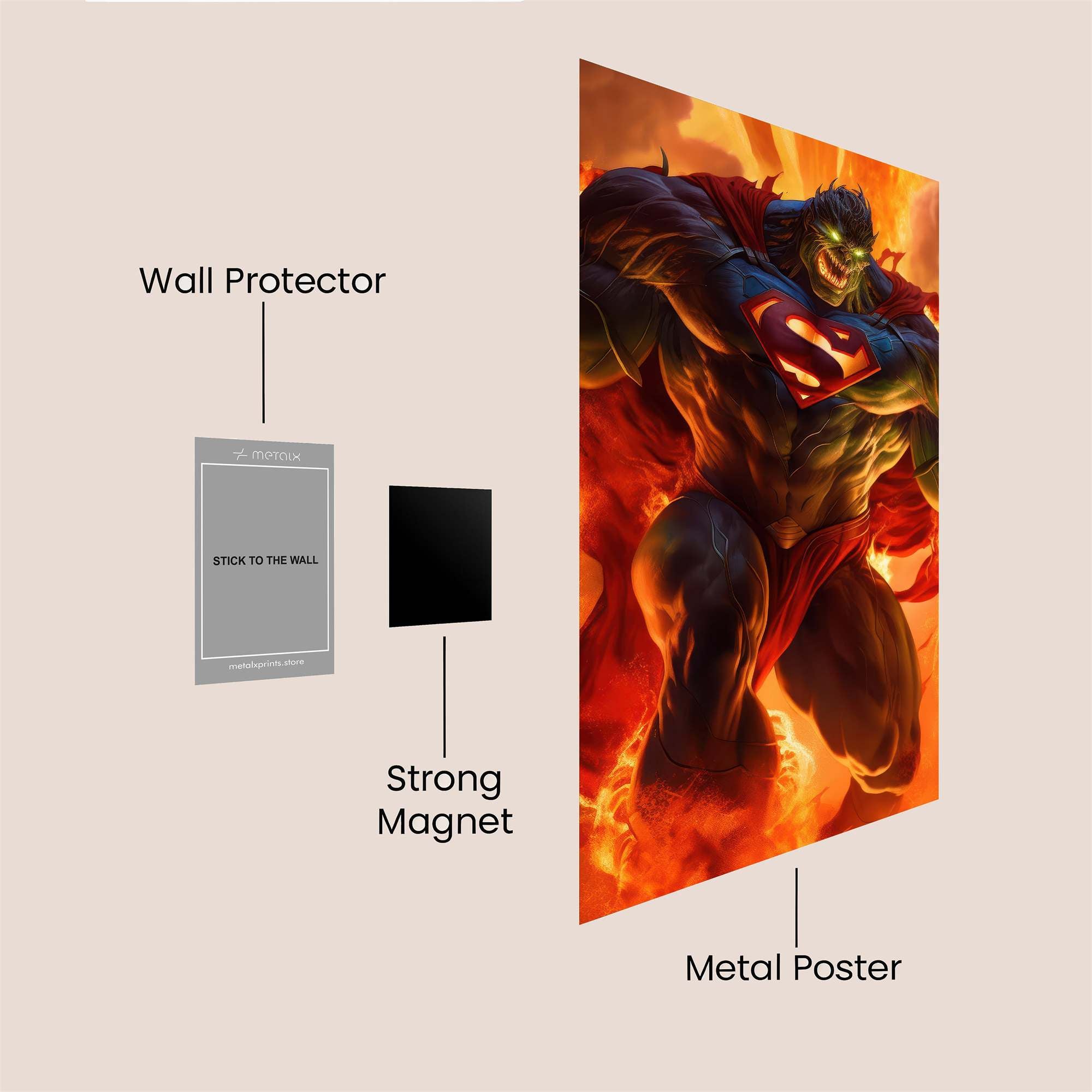 Superman Fury Safe Wall Magnetic / M
