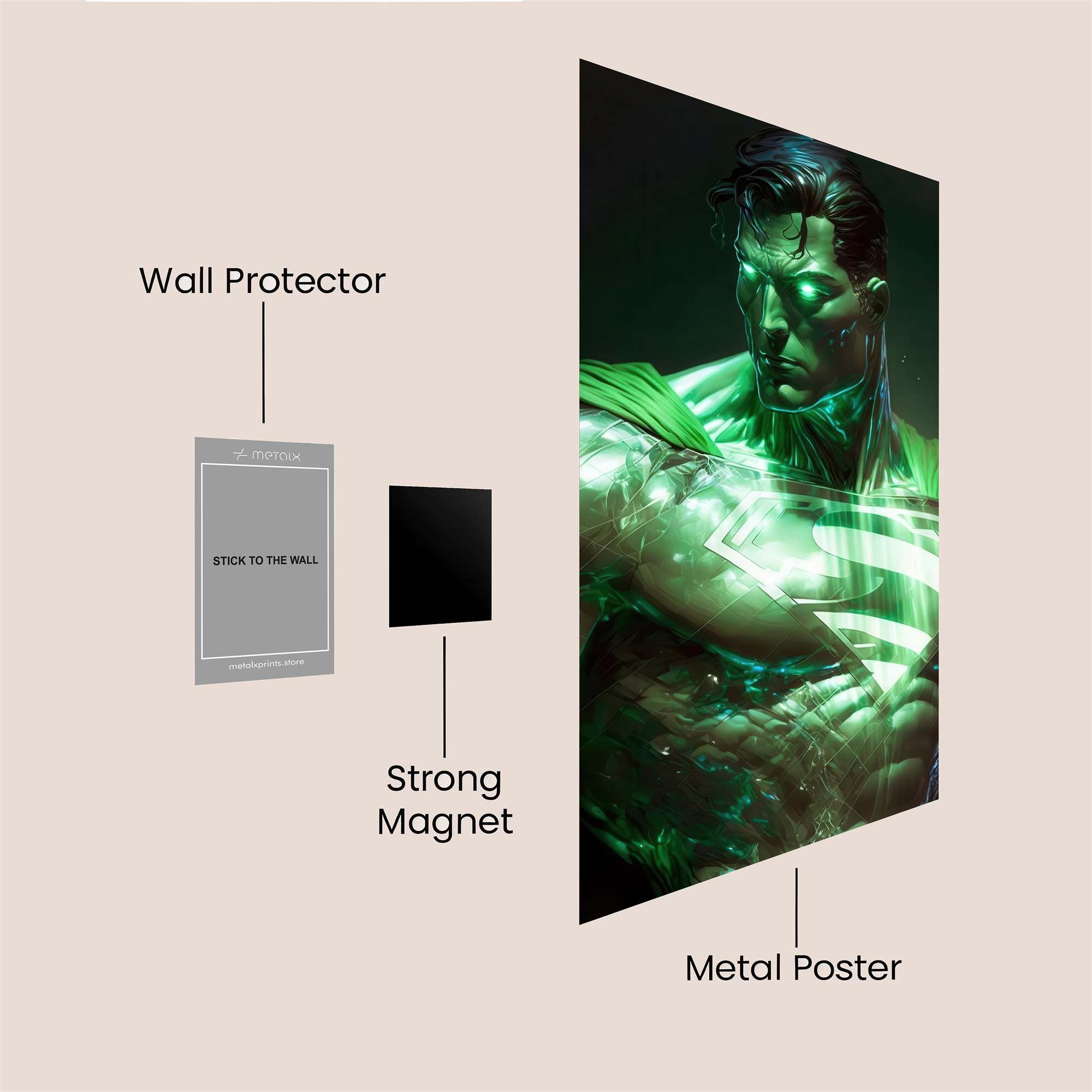 Superman Luminous Safe Wall Magnetic / M