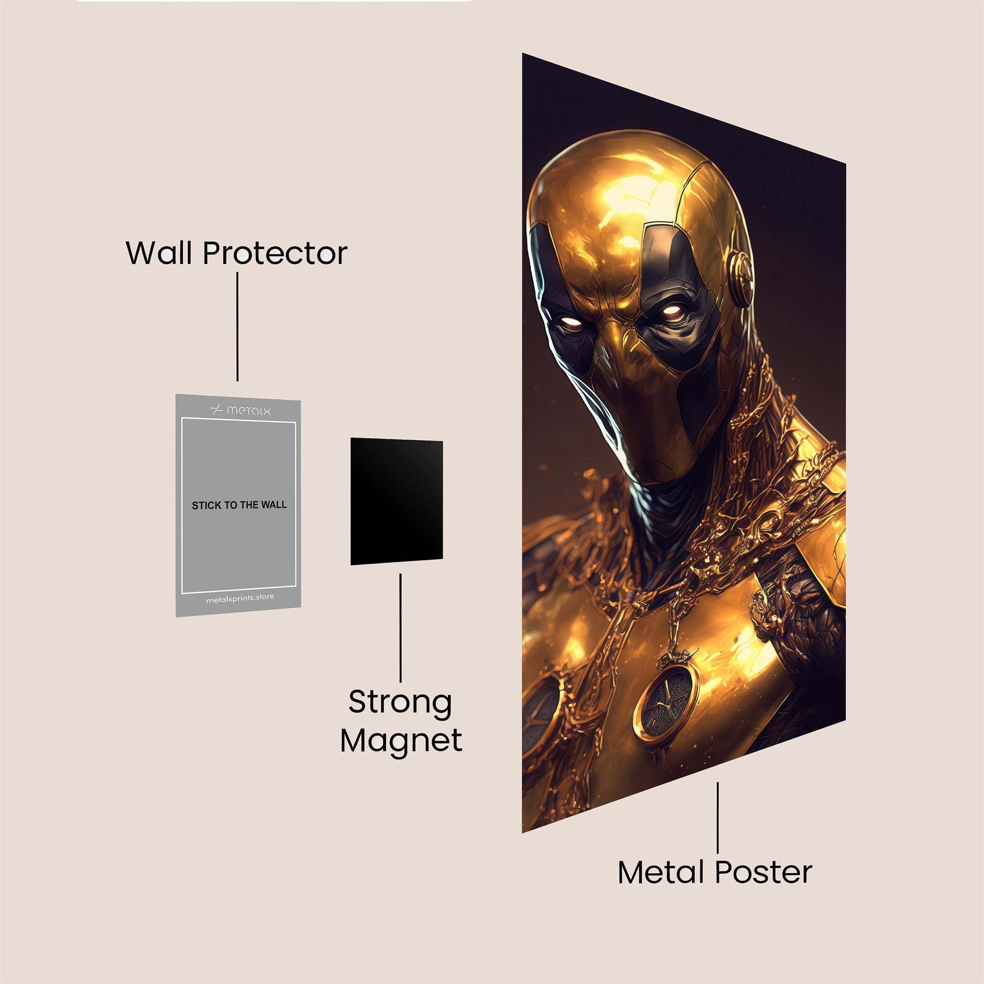 Golden Vigilante Safe Wall Magnetic / M