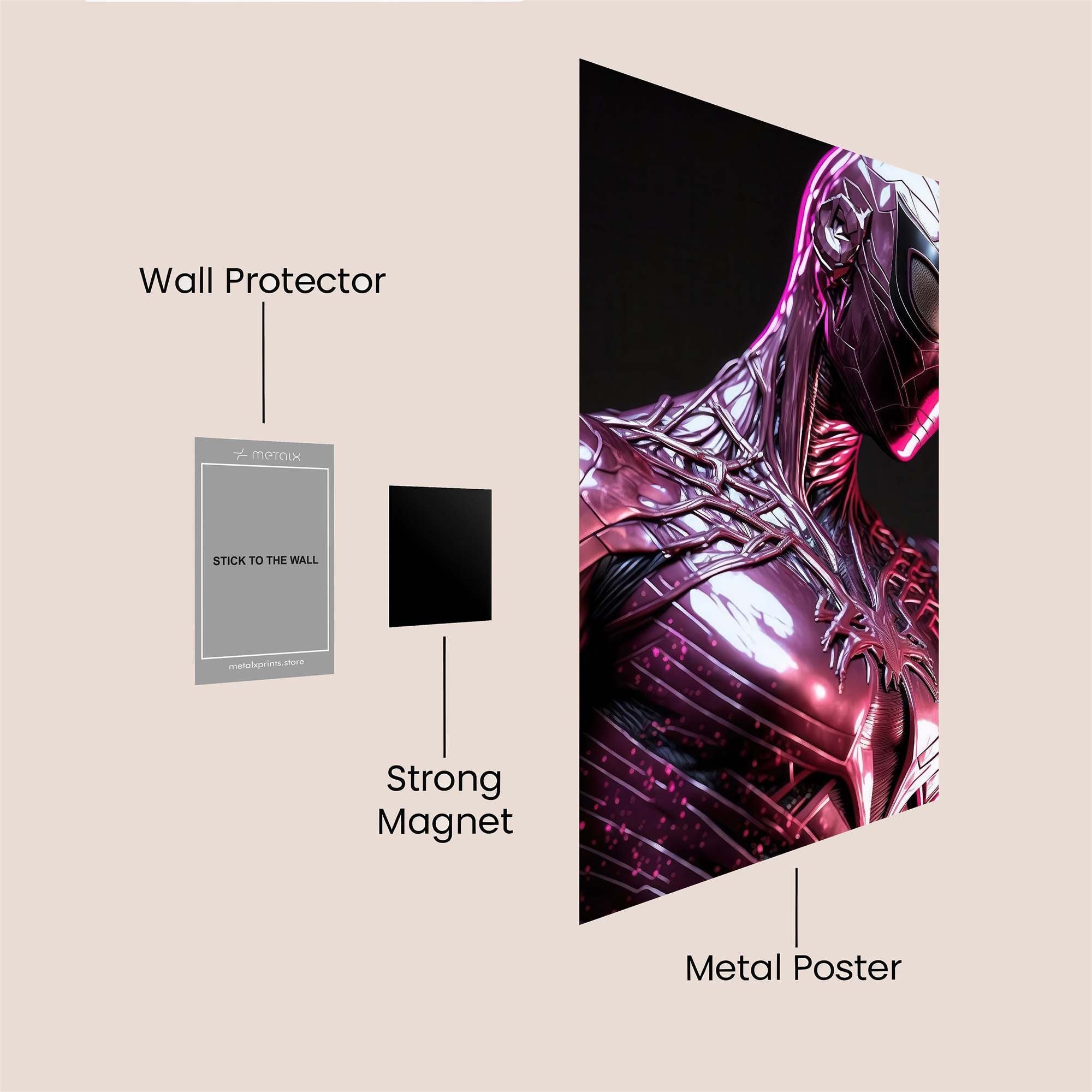 Spider-Tech Luminescence Safe Wall Magnetic / M