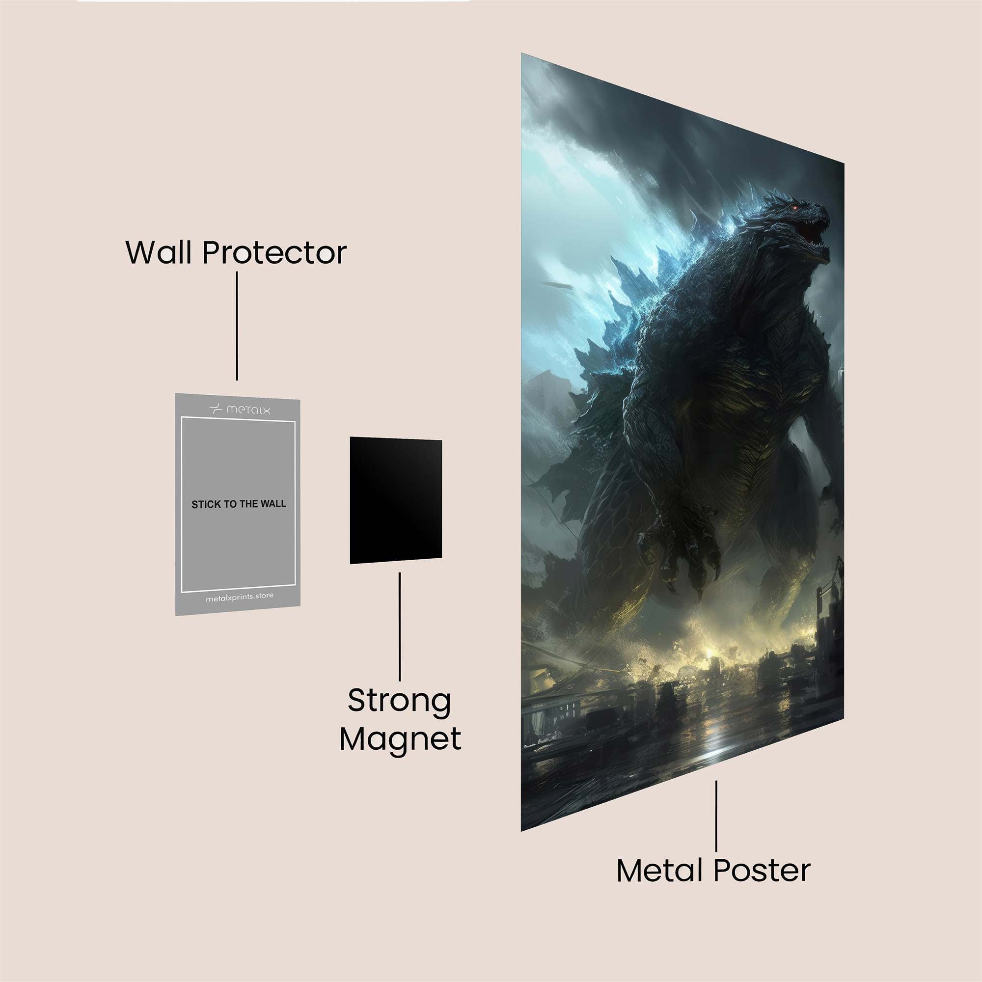 Godzilla Majesty Safe Wall Magnetic / M