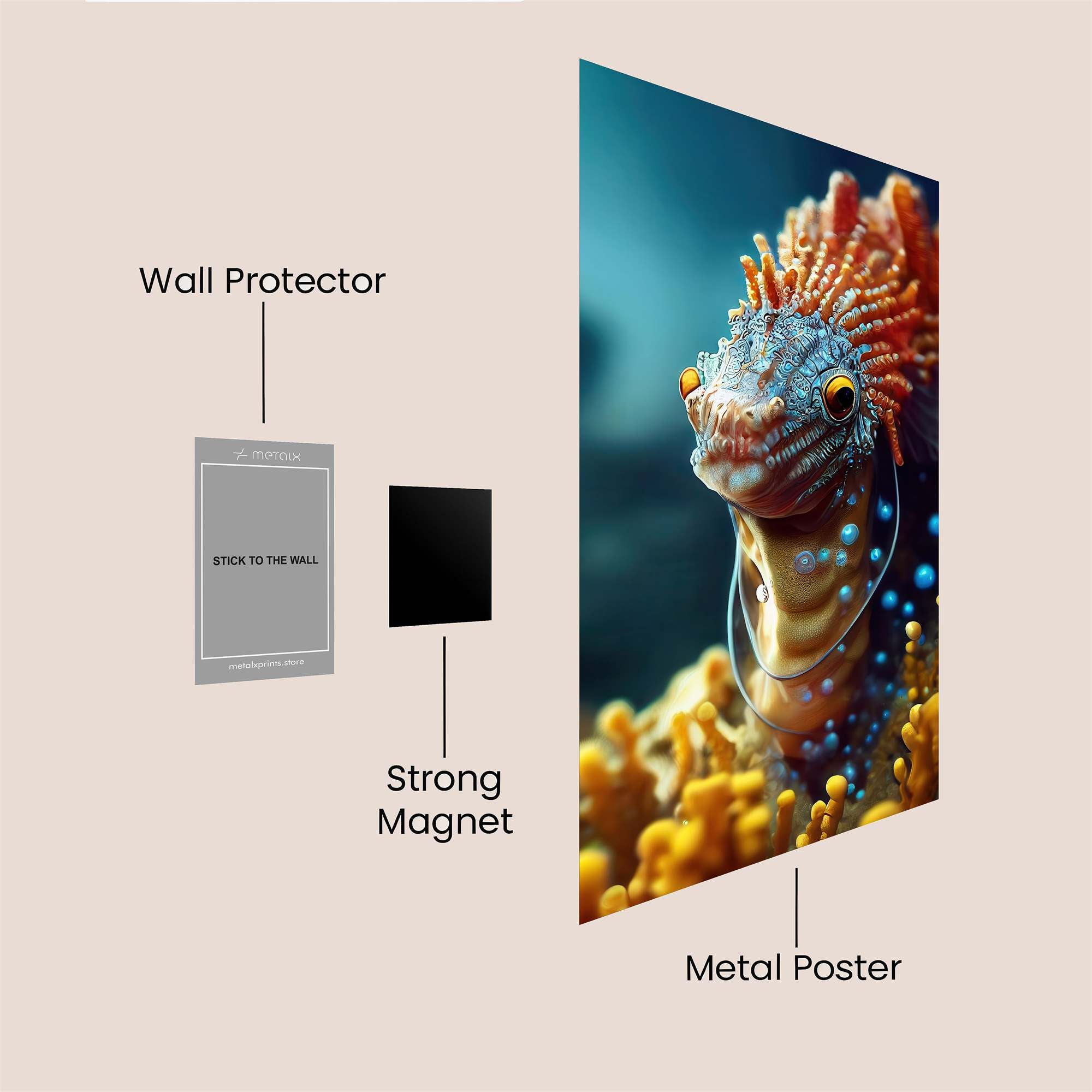 Aquatic Whimsy Safe Wall Magnetic / M