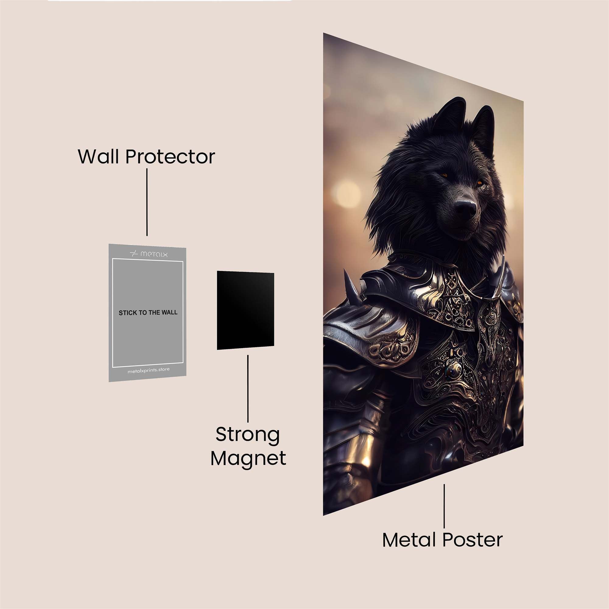 Wolf Warlord Safe Wall Magnetic / M