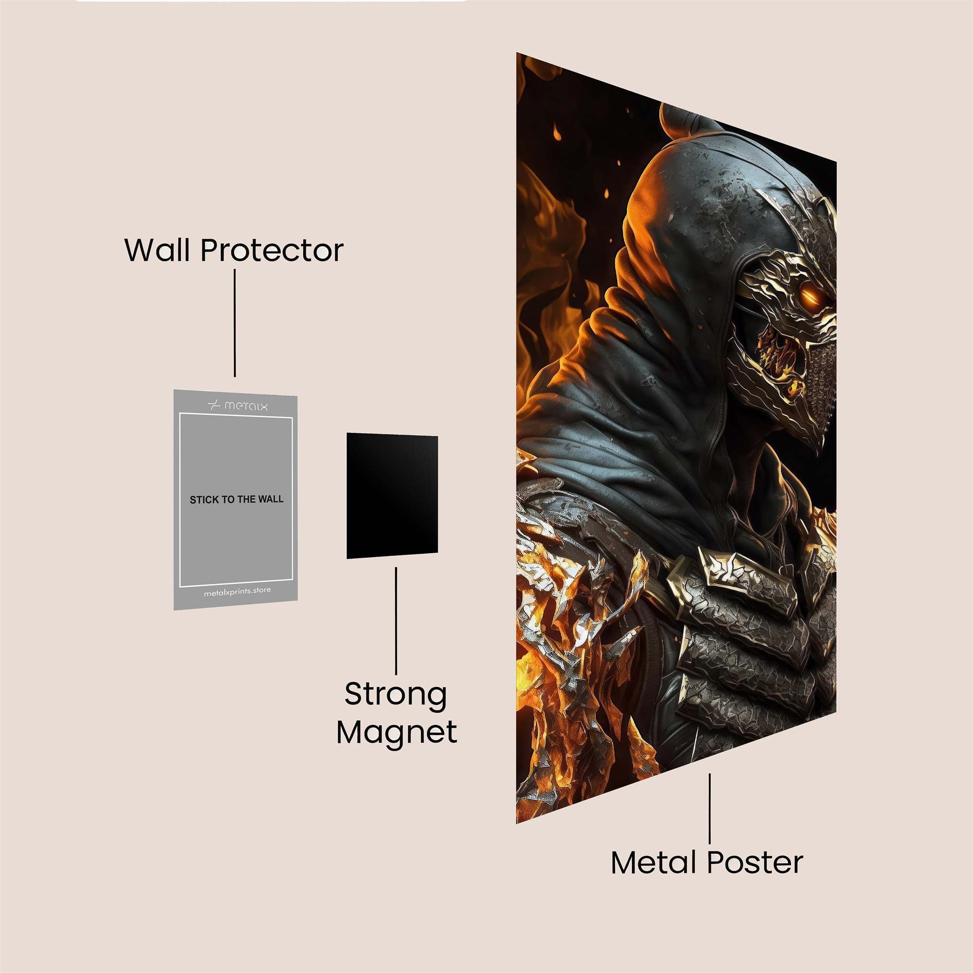Inferno Warrior Safe Wall Magnetic / M