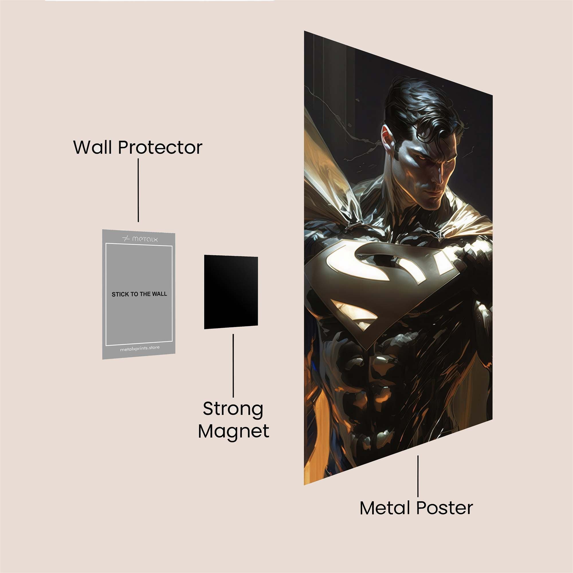 Superman Luminescence Safe Wall Magnetic / M
