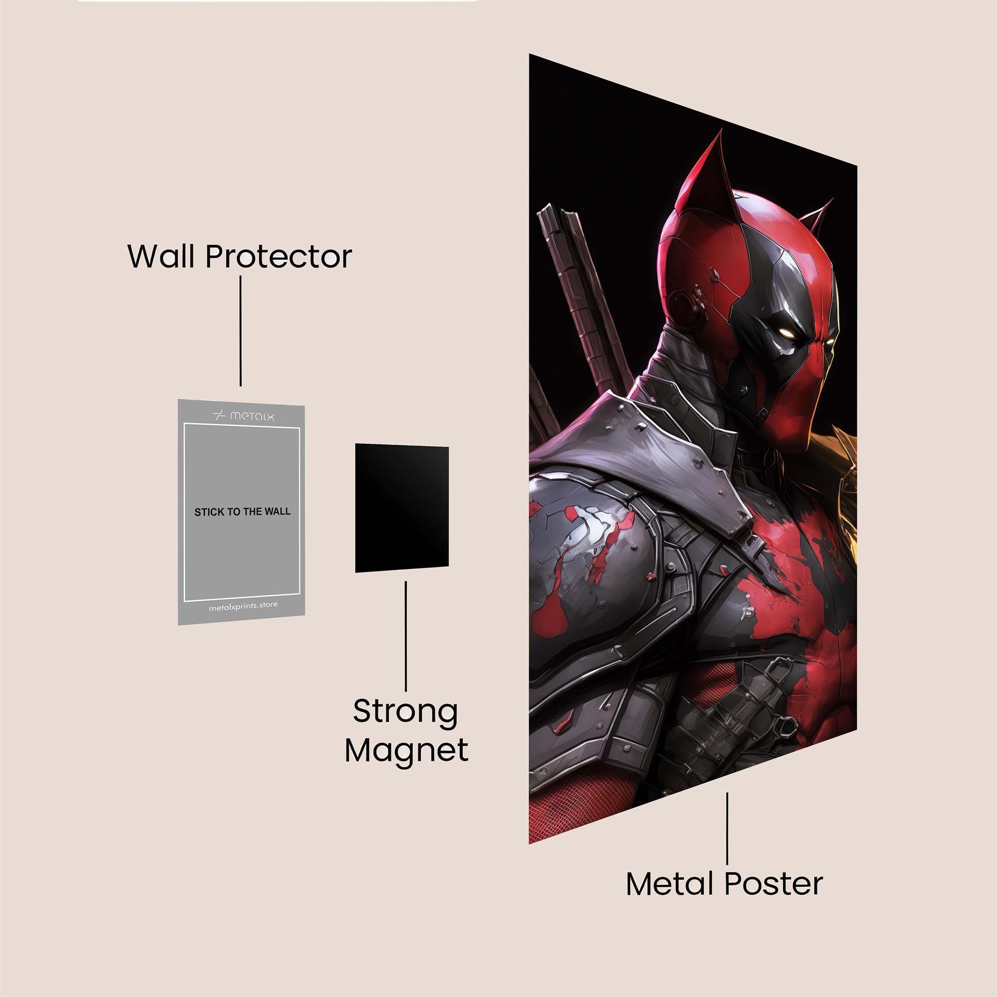 Deadpool Vigilance Safe Wall Magnetic / M