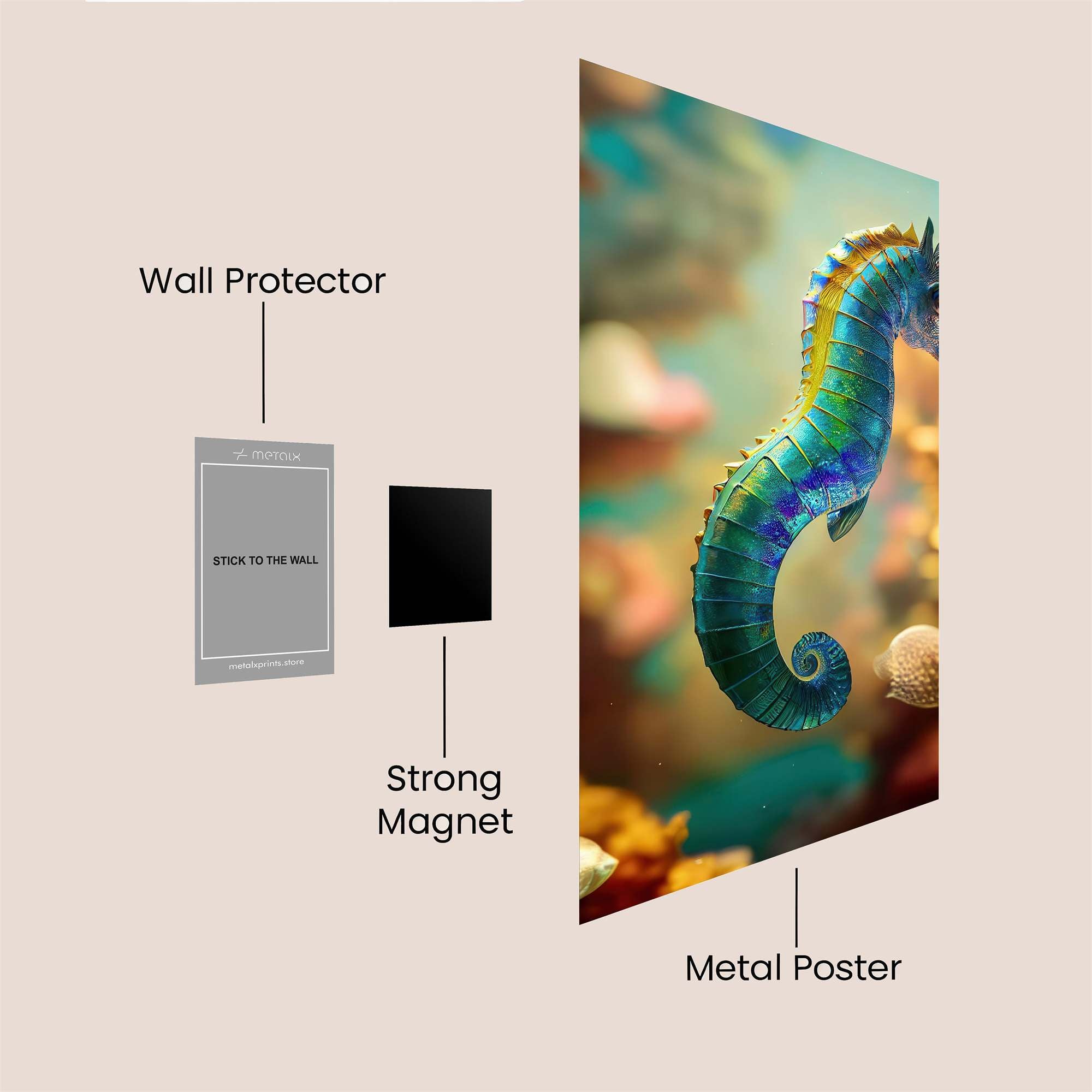 Seahorse Serenity Safe Wall Magnetic / M