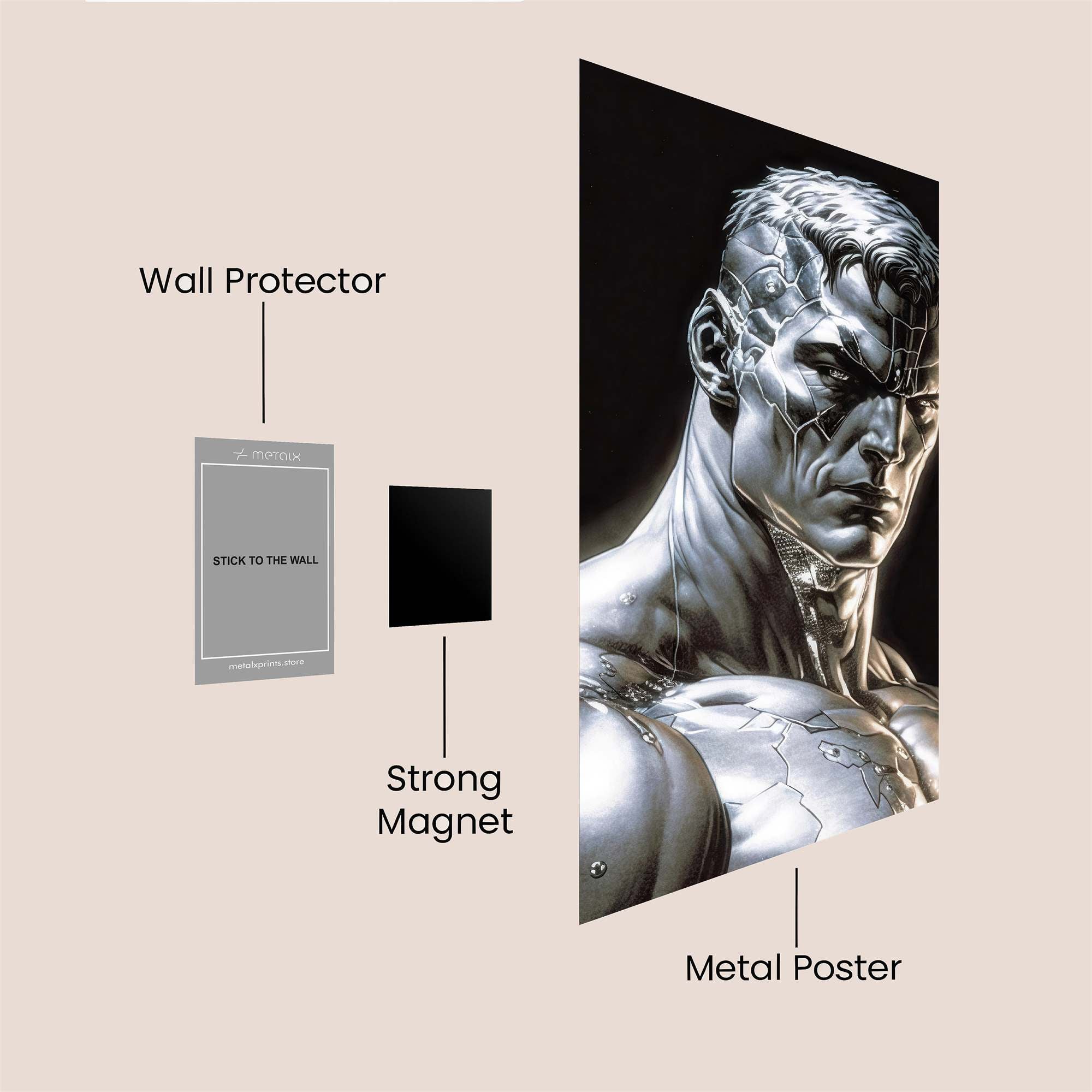 Metallic Resolve Safe Wall Magnetic / M