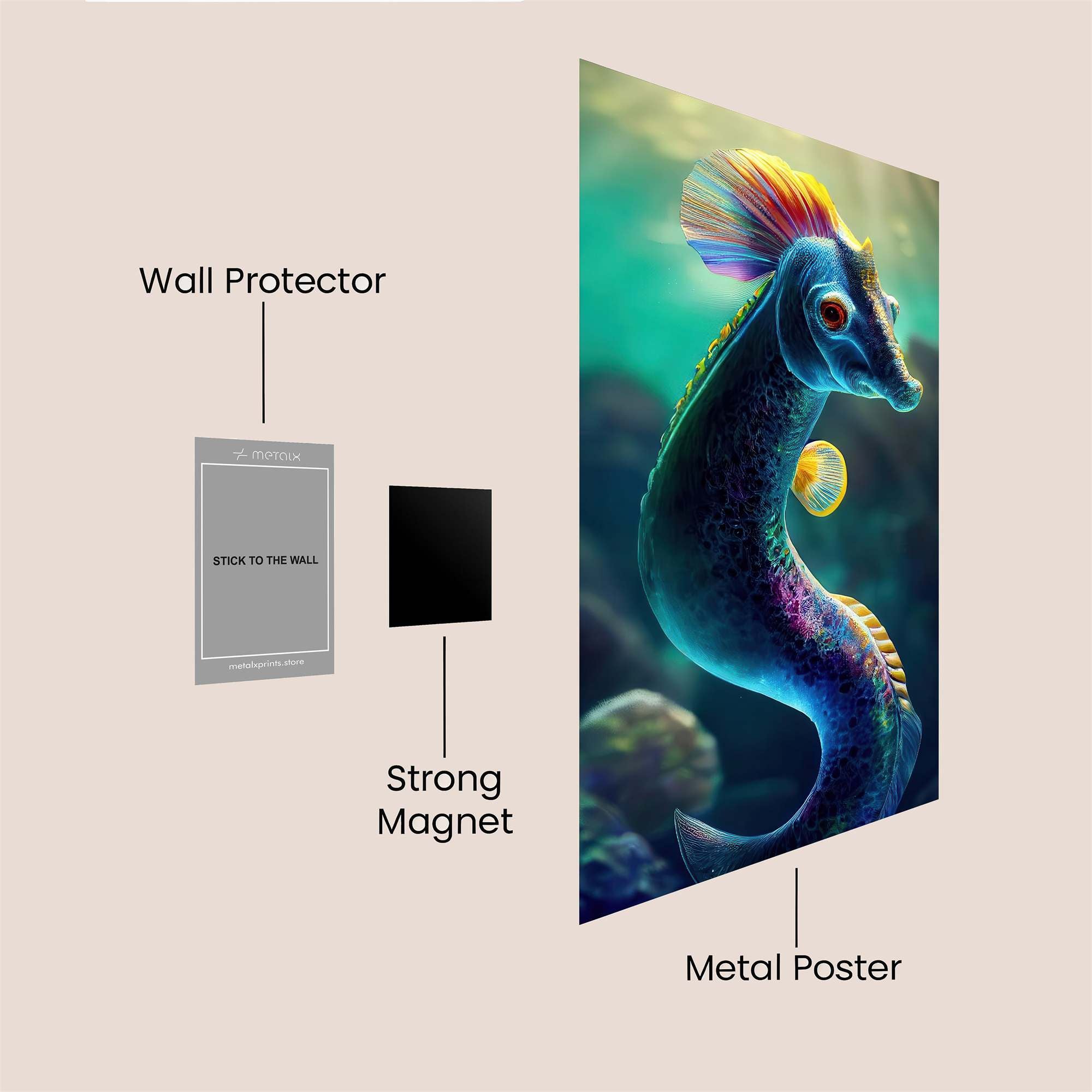 Seahorse Serenade Safe Wall Magnetic / M