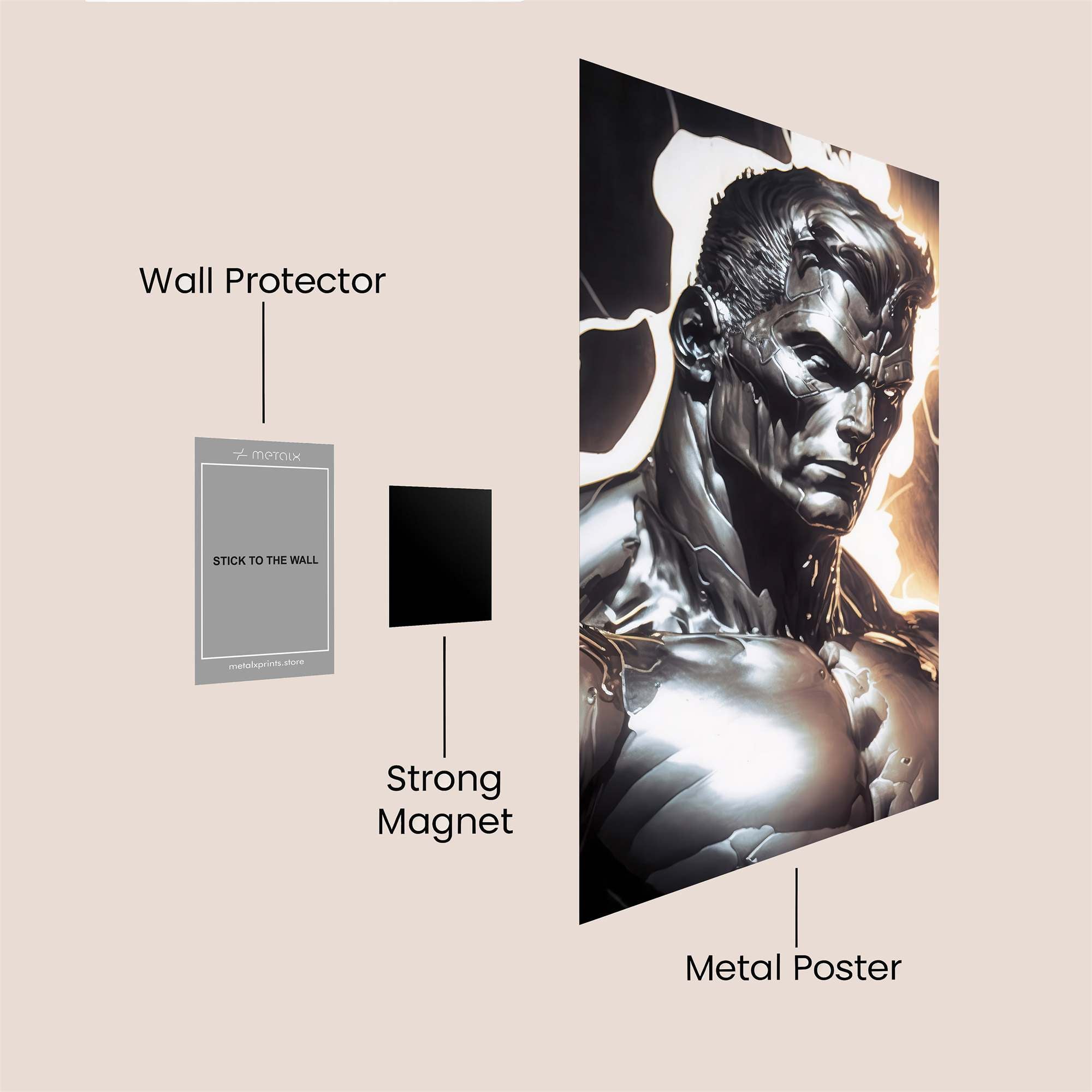 Metallic Intensity Safe Wall Magnetic / M