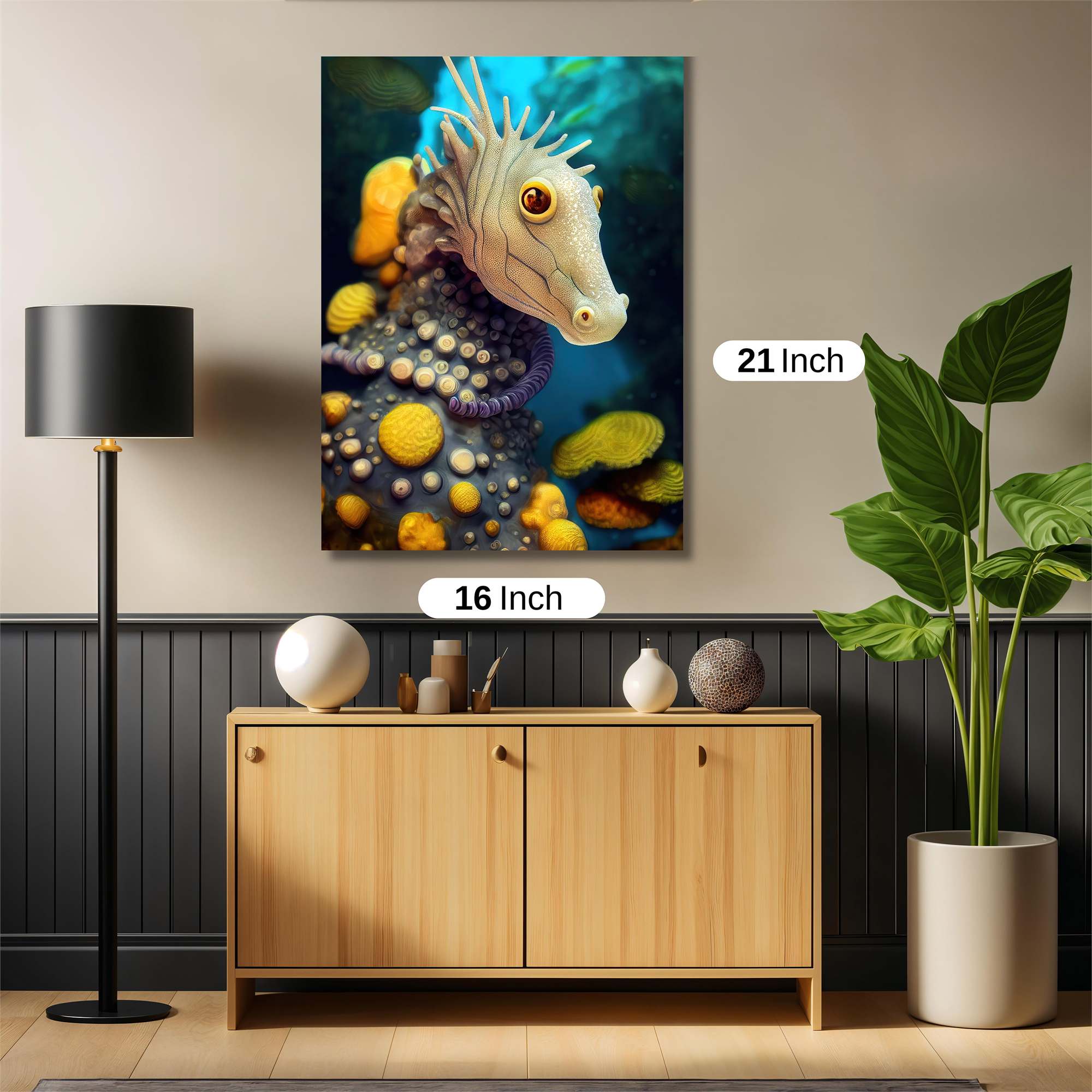 Whimsical Seahorse Safe Wall Magnetic / M
