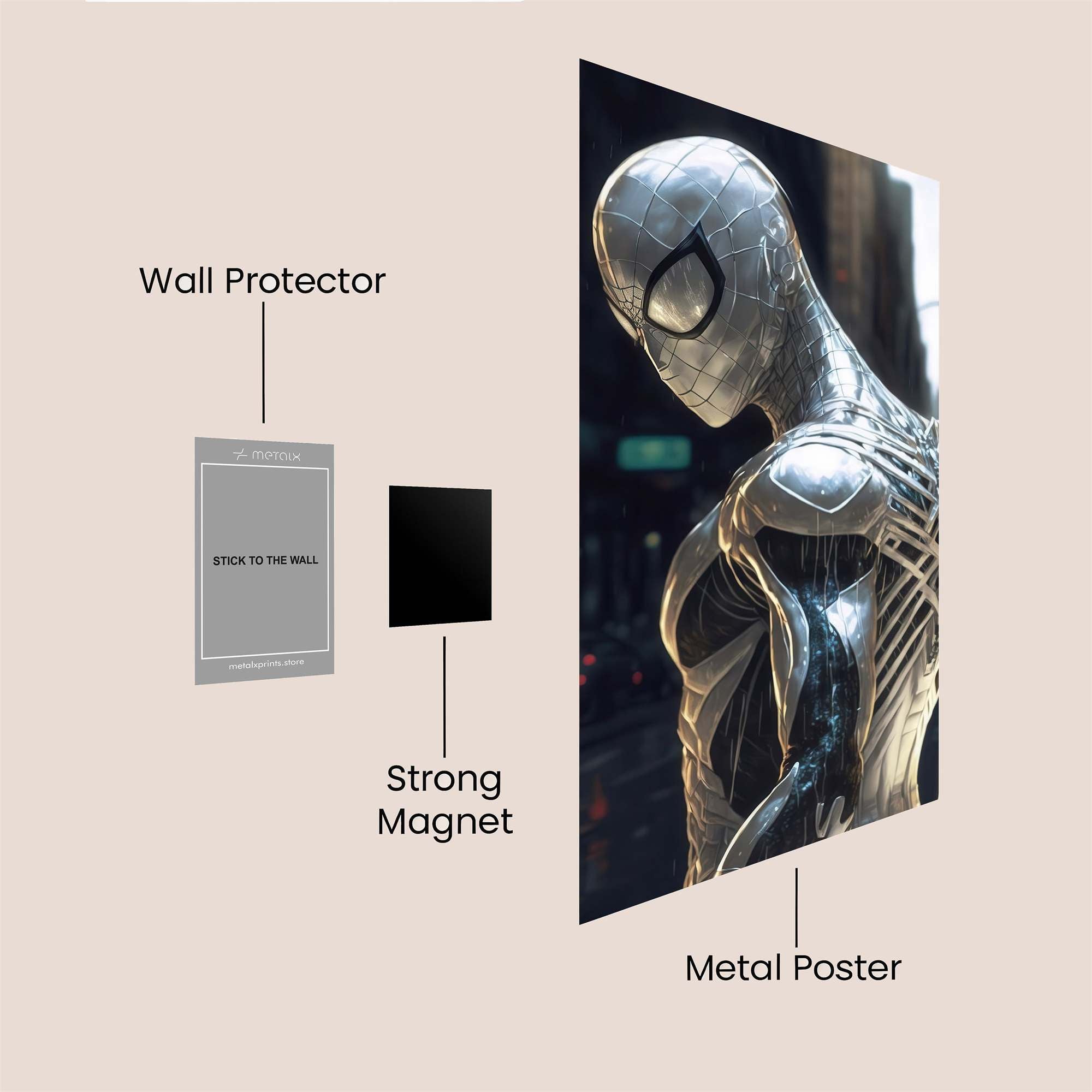 Spidey Chrome Safe Wall Magnetic / M