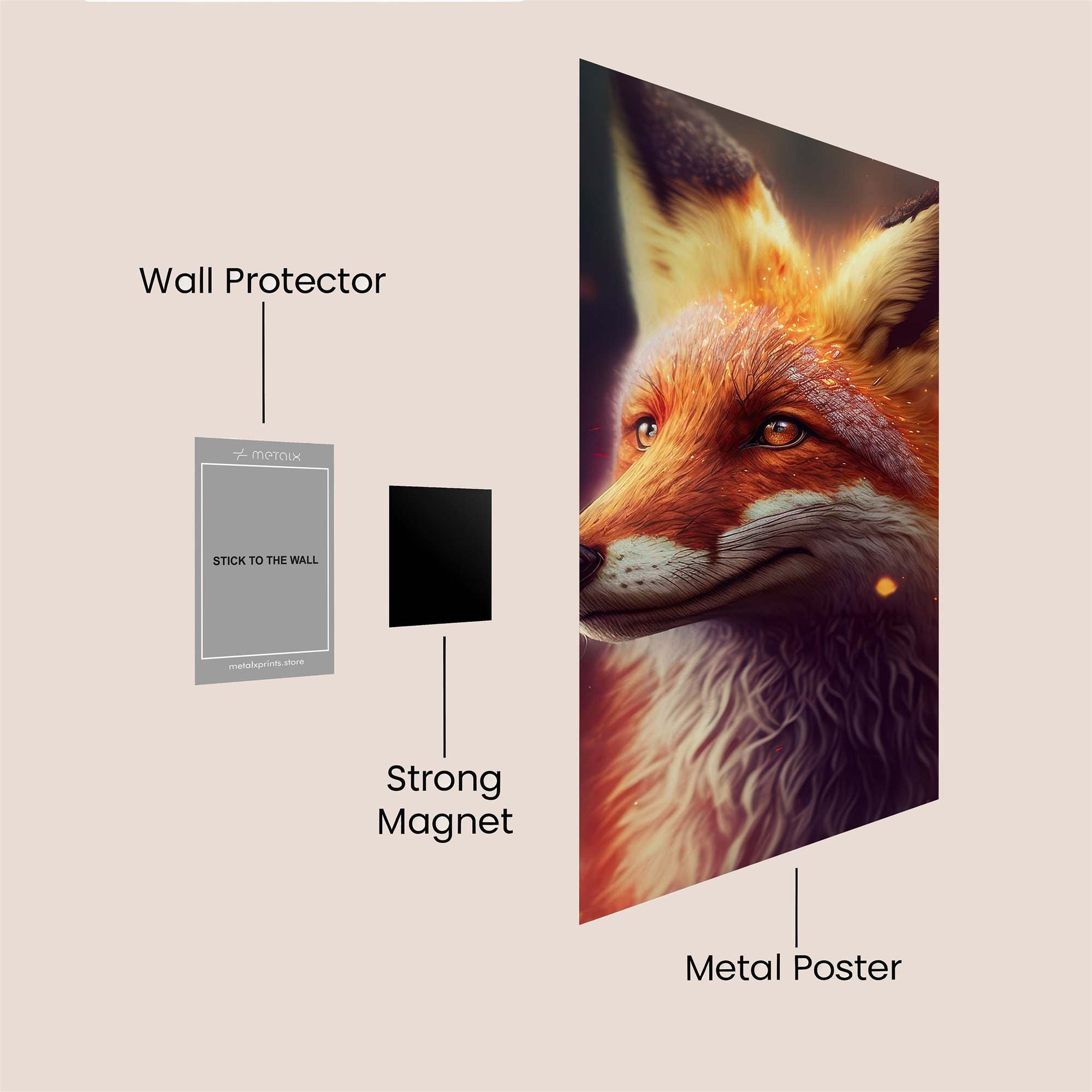 Fox Glow Safe Wall Magnetic / M