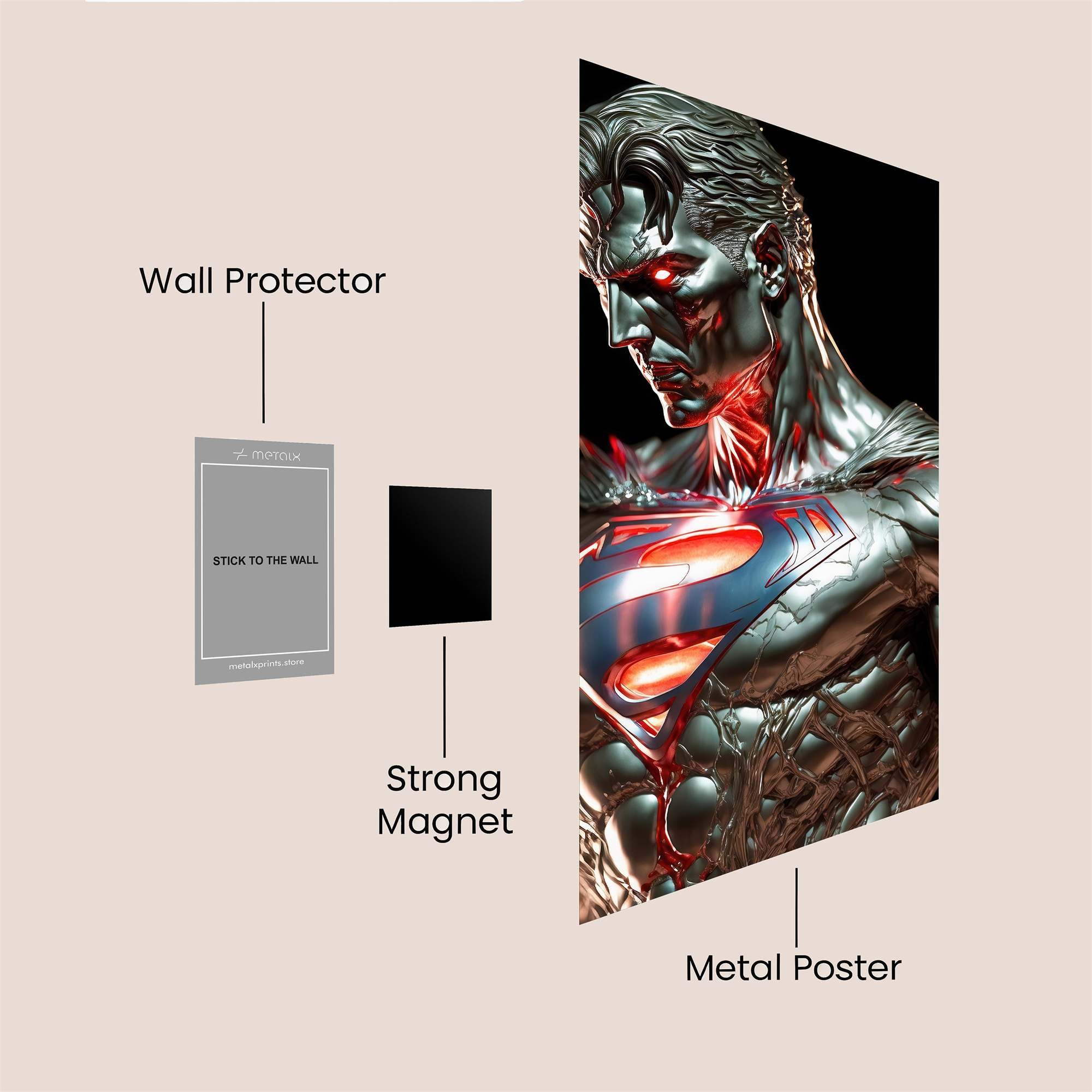 Superman Metallic Safe Wall Magnetic / M