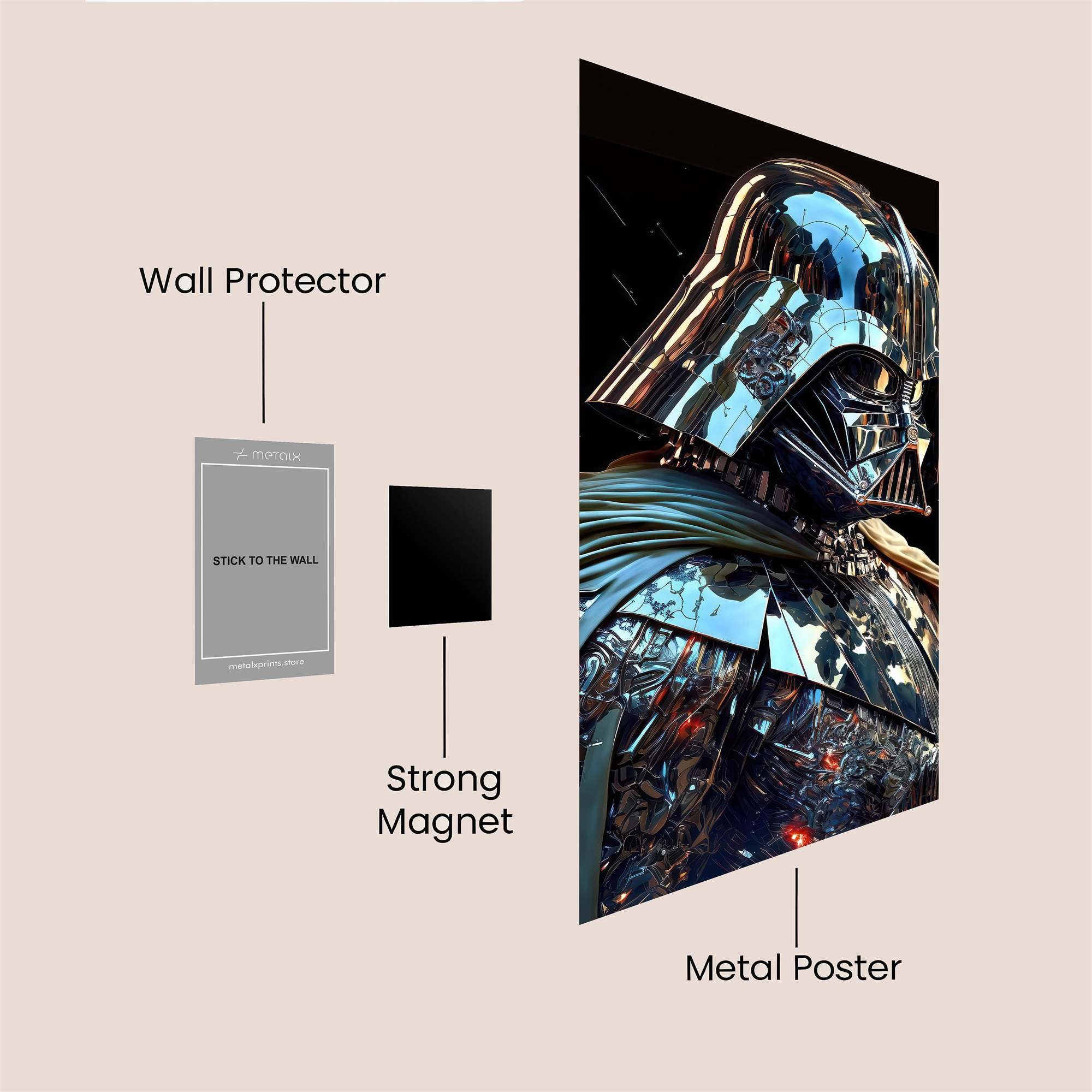 Vader Reflective Safe Wall Magnetic / M