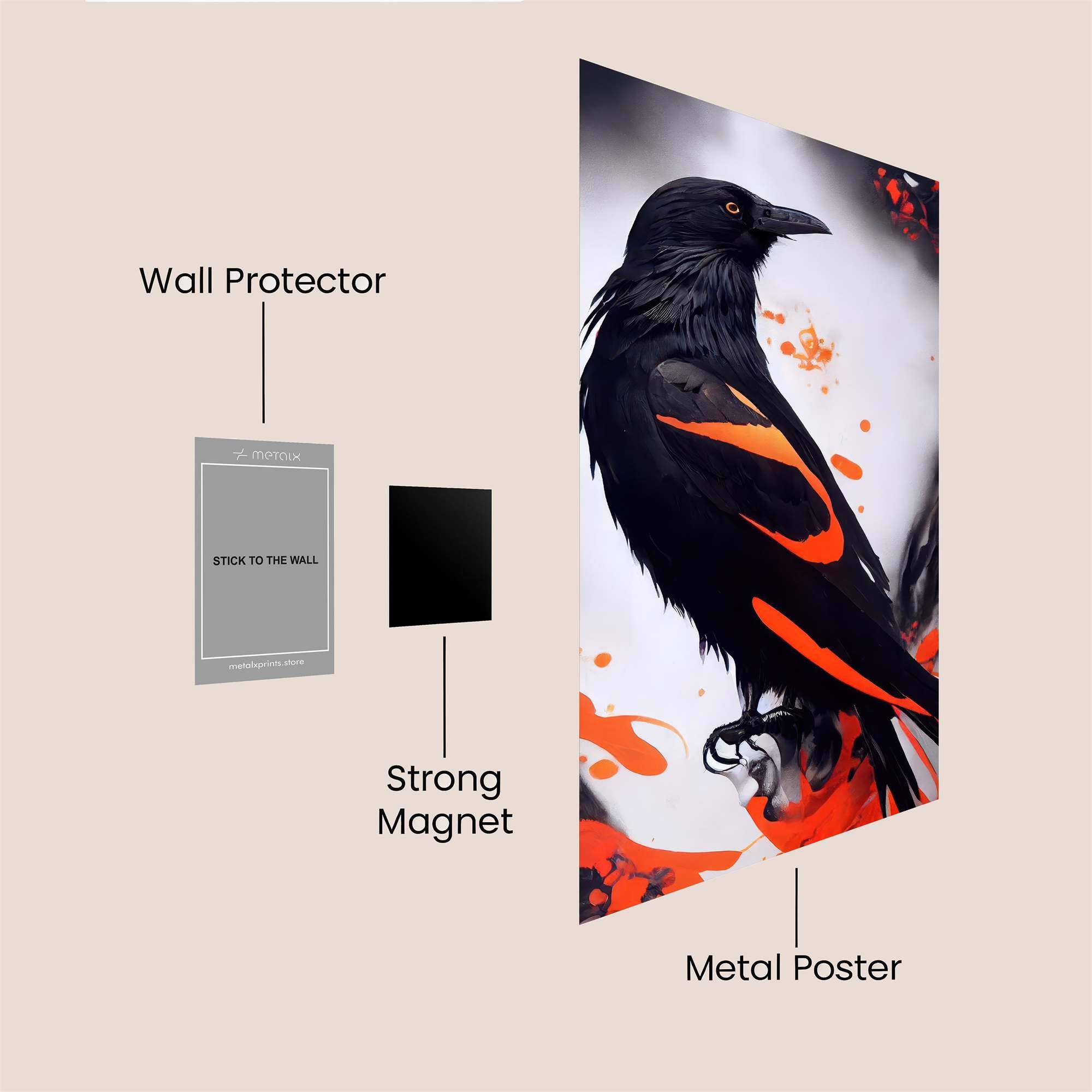 Raven Vibrance Safe Wall Magnetic / M