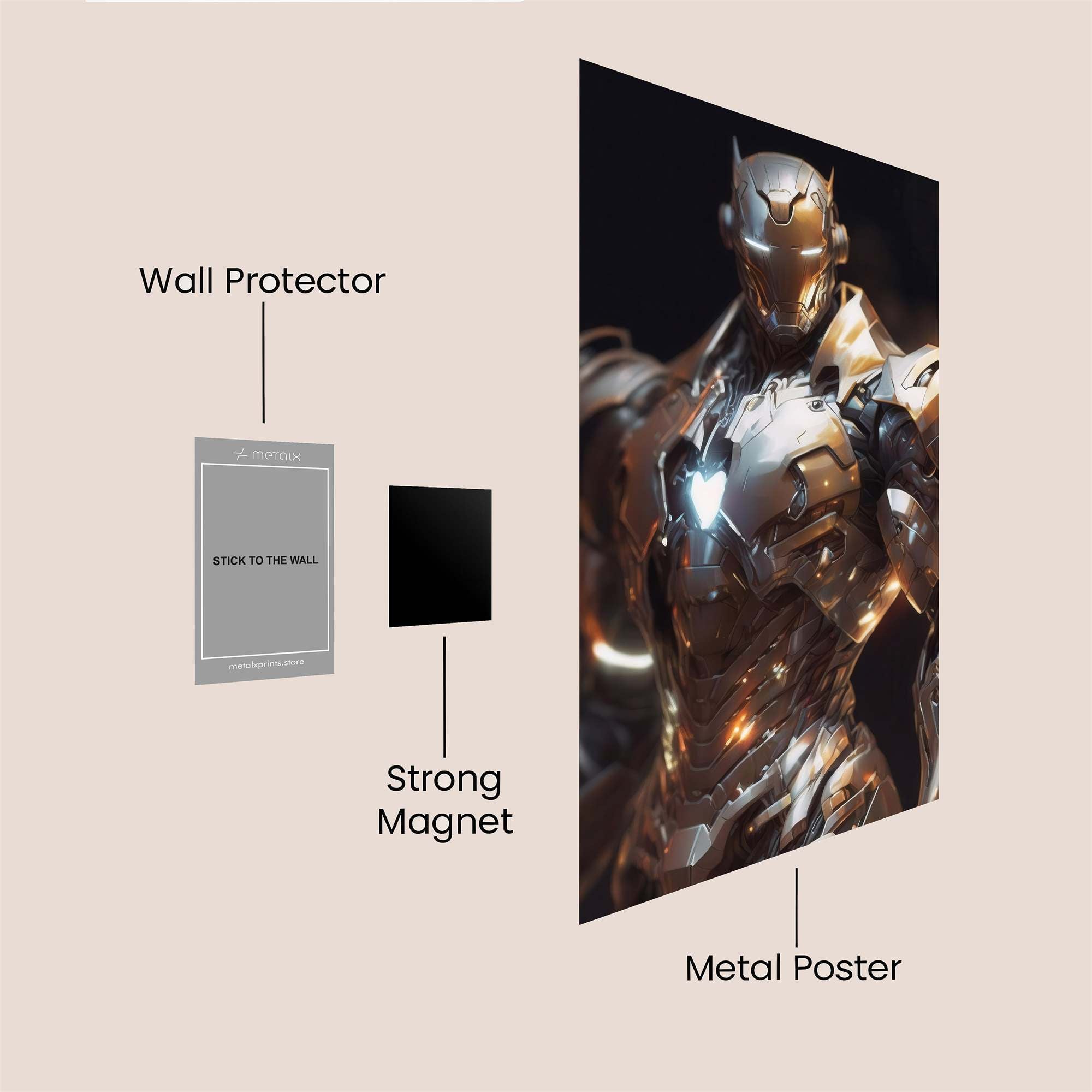 Metallic Sentinel Safe Wall Magnetic / M