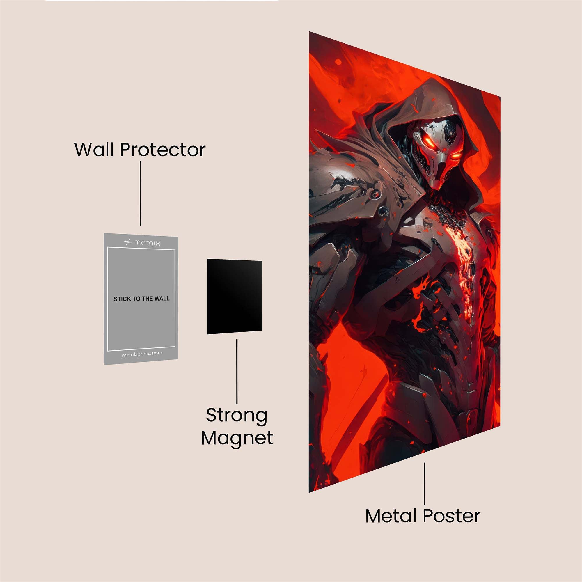 Inferno Warrior Safe Wall Magnetic / M
