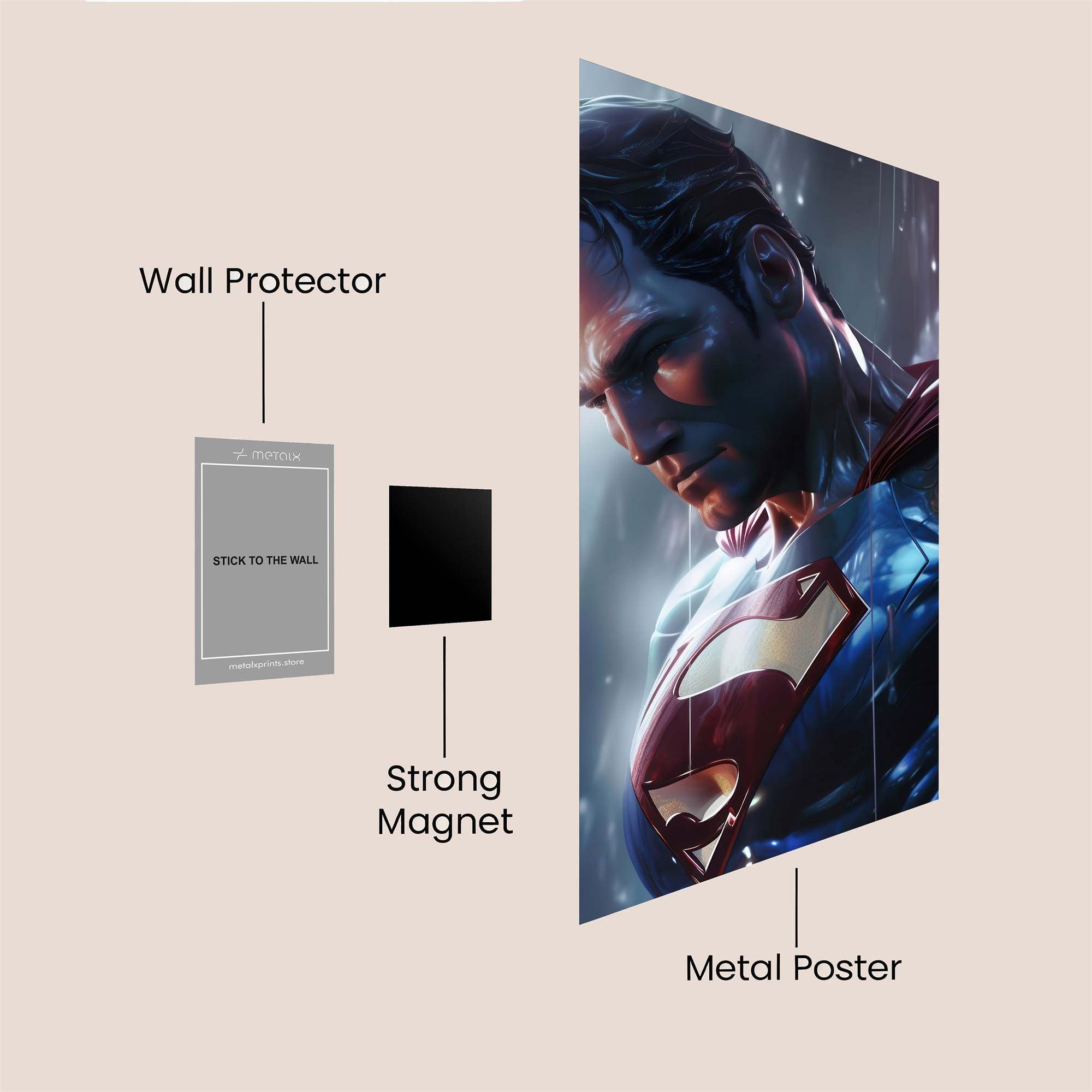 Superman Contemplation Safe Wall Magnetic / M