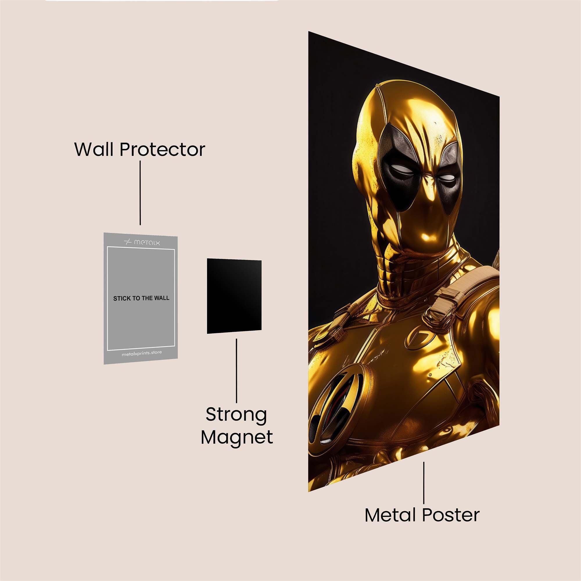 Deadpool Gilded Safe Wall Magnetic / M