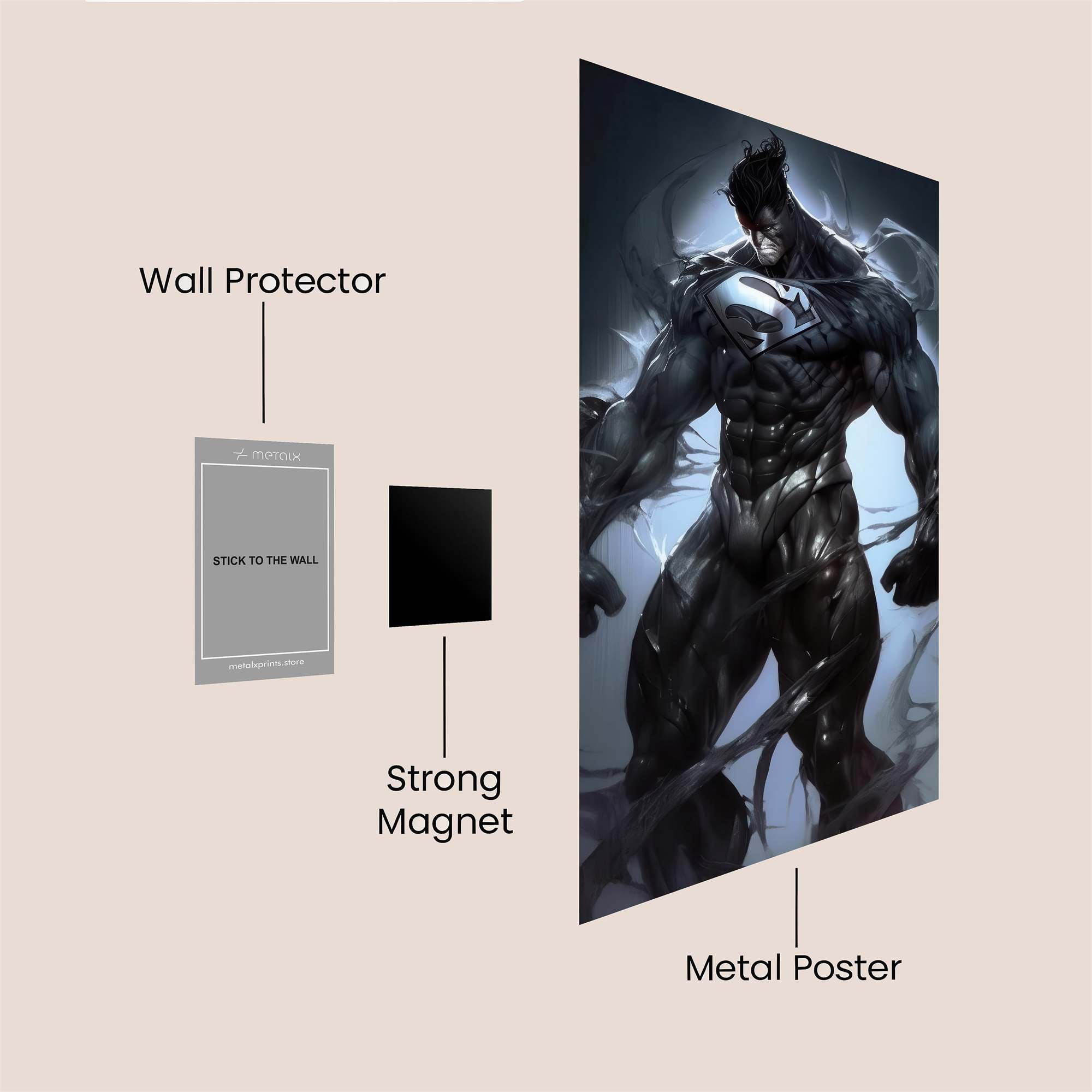 Superman Shadow Safe Wall Magnetic / M