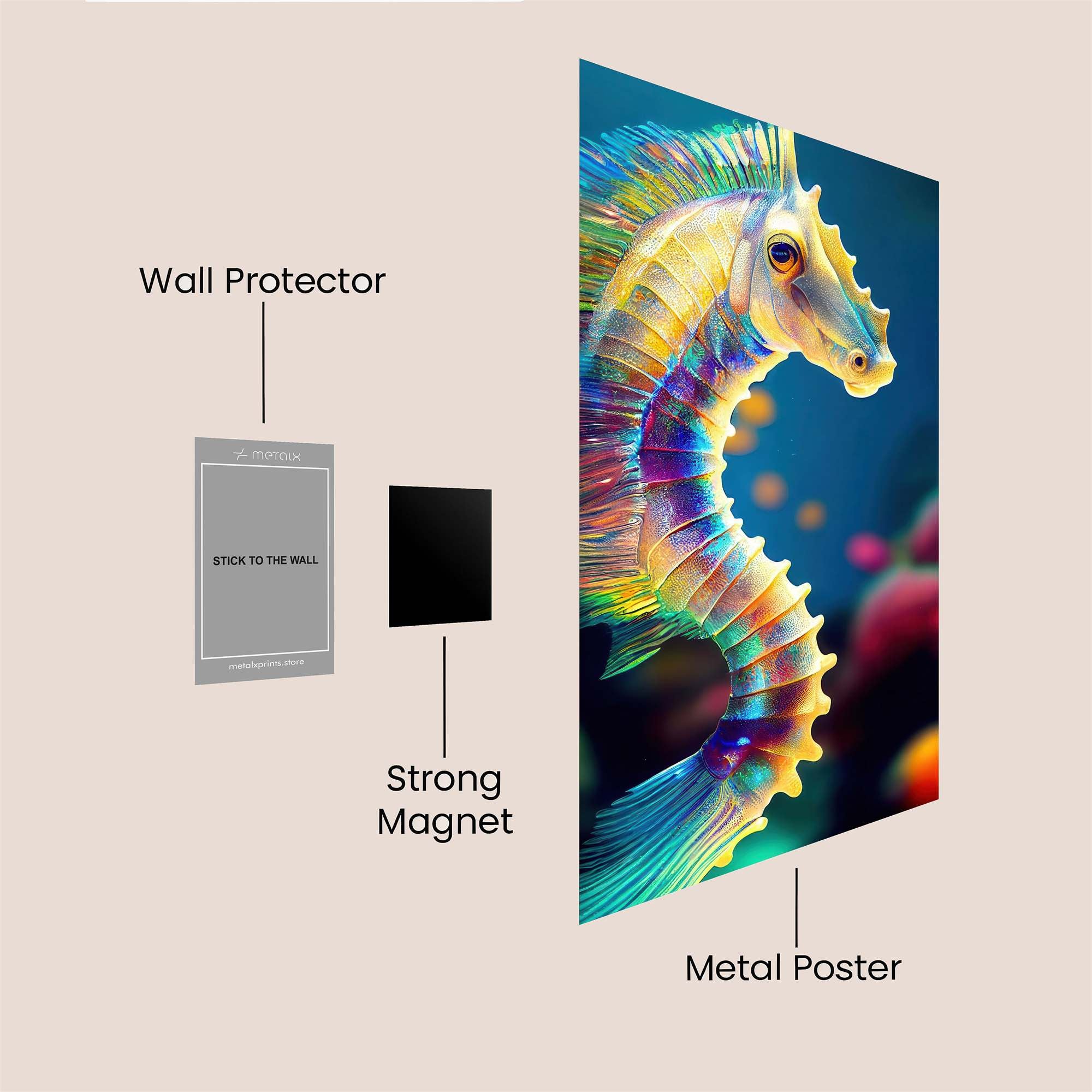 Seahorse Vibrance Safe Wall Magnetic / M