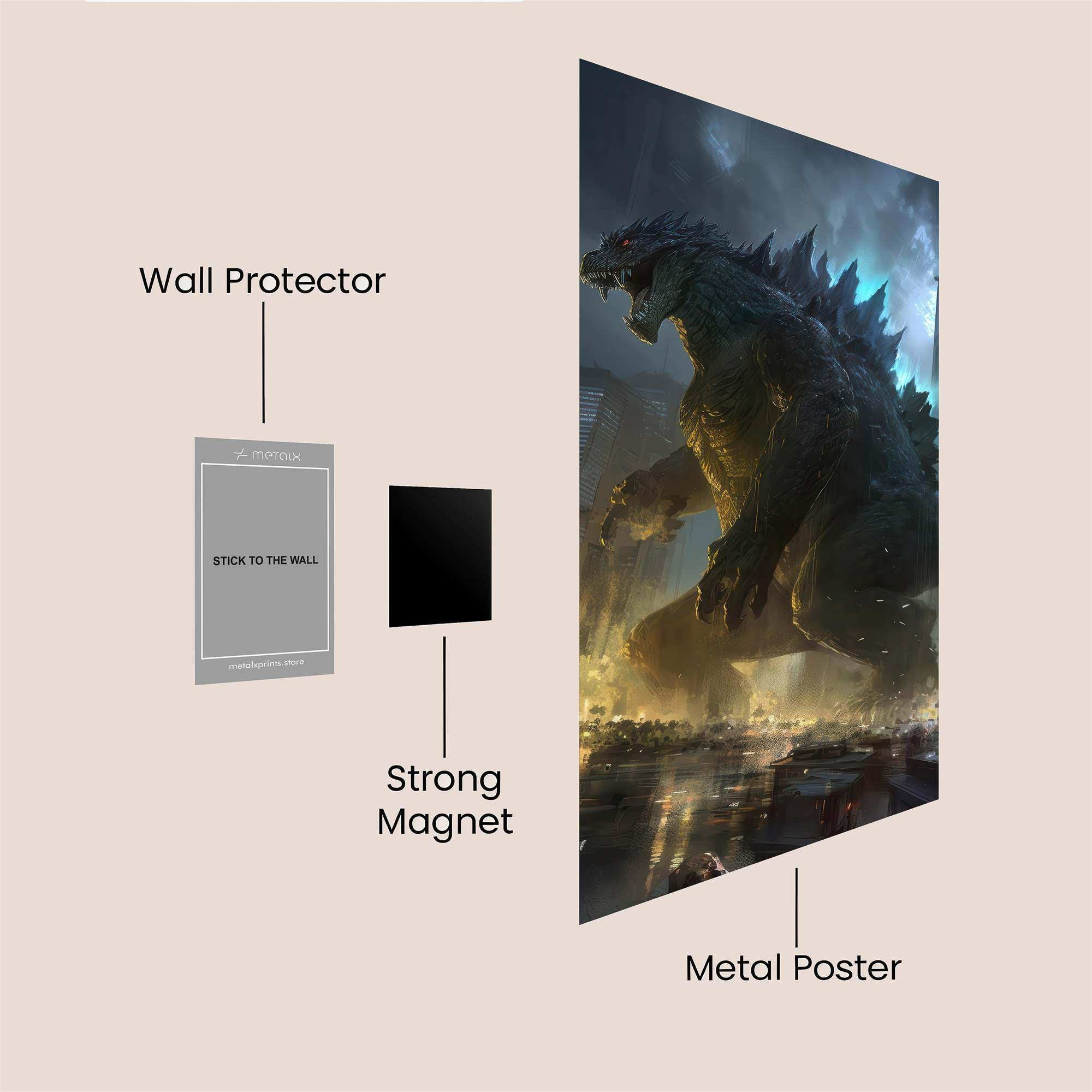 Godzilla Rampage Safe Wall Magnetic / M