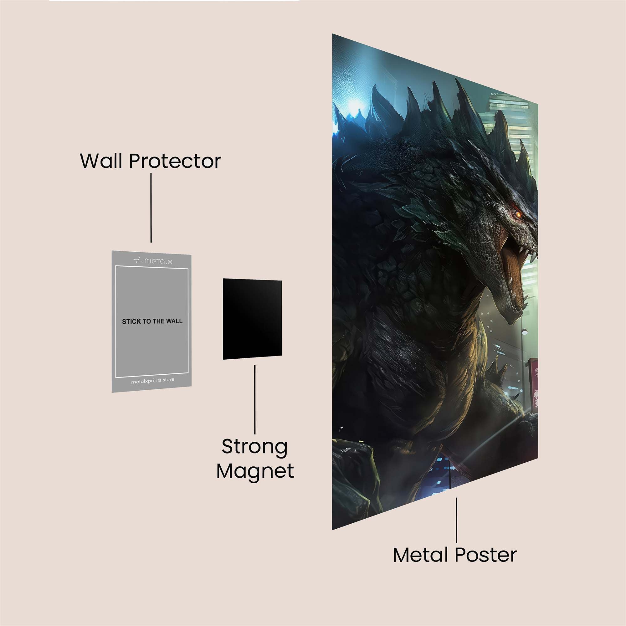 Godzilla Roarstorm Safe Wall Magnetic / M