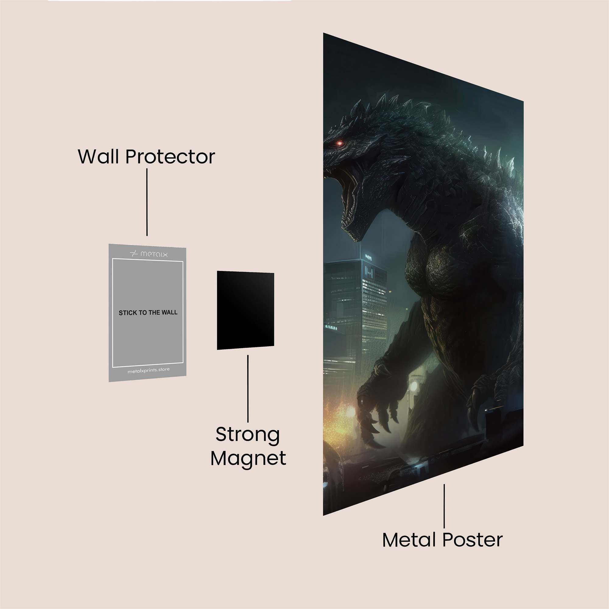 Godzilla Fury Safe Wall Magnetic / M